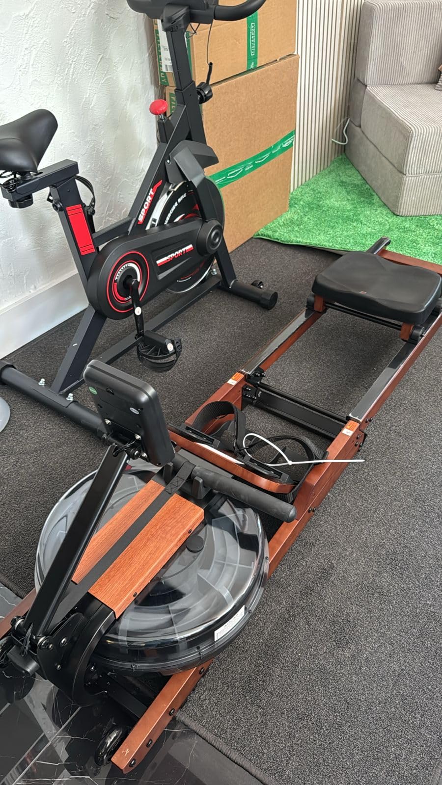 Dripex Rowing Machines for Home Foldable, Water Rowing Machine Max 350 LBS, Water Rower with Smooth Slide Rail, Comfortable Seat, Bluetooth App Supported, LCD Monitor, Wooden Row Machine for Home Gym customer photo 2