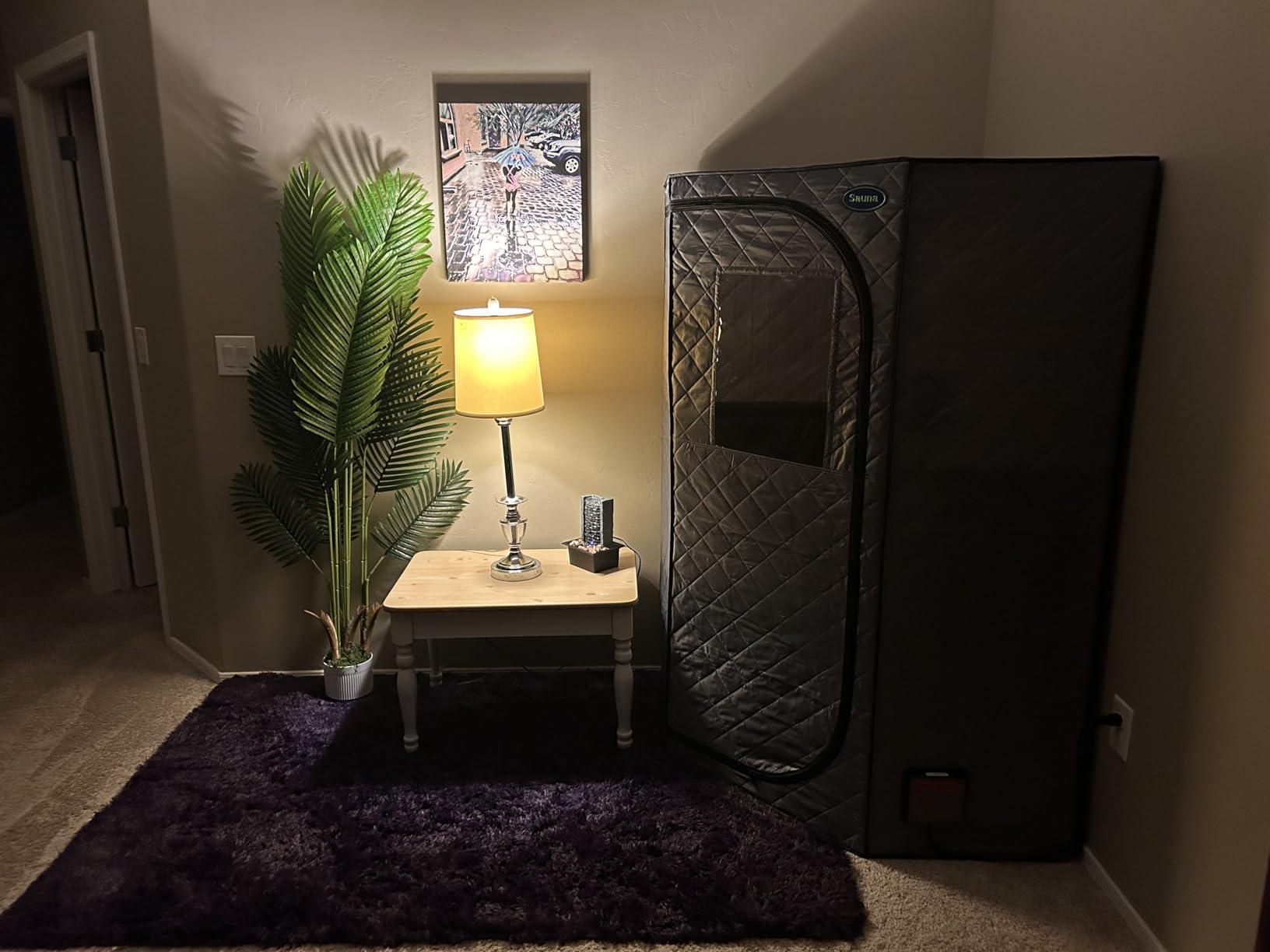 Portable Full Size Infrared Sauna for Home, Pentagonal Size Far Infrared Sauna, One Person Sauna Tent with Heating Foot Pad, Portable Chair customer photo 1