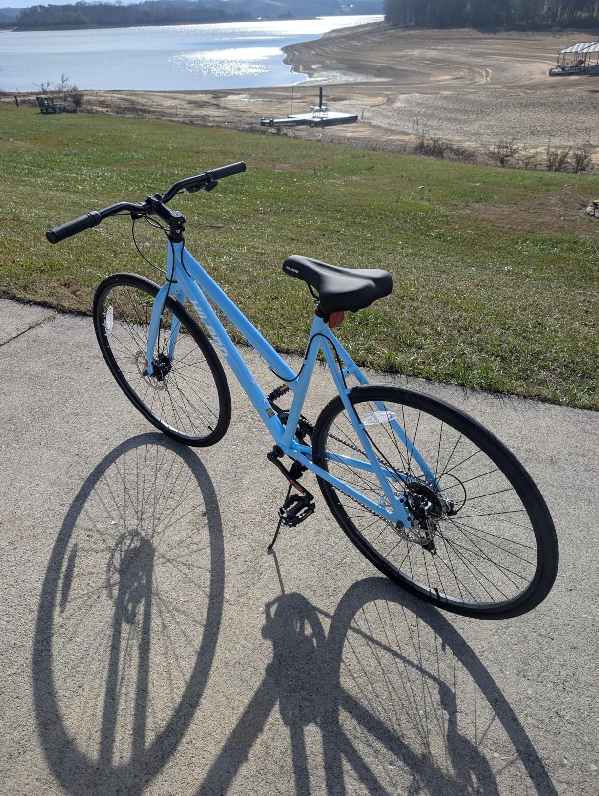HILAND 700C Road Hybrid Bike, 7 Speeds Bikes Urban City Commuter Bicycle with Disc Brake for Men Women Adult Comfortable Bicycle customer photo 2