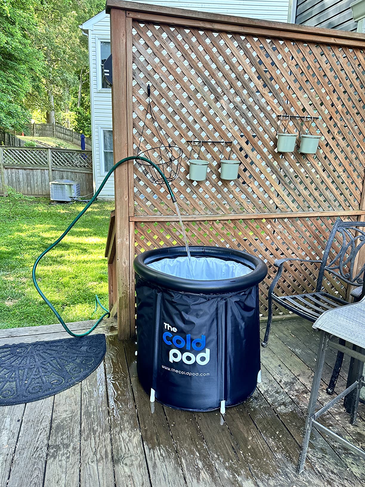 The Cold Pod Cold Plunge Tub: 85 Gal Round Tub with Full-Wrap UV-Reflective Insulation Cover Bundle for Indoor & Outdoors Use - Portable Ice Bath Tub customer photo 2