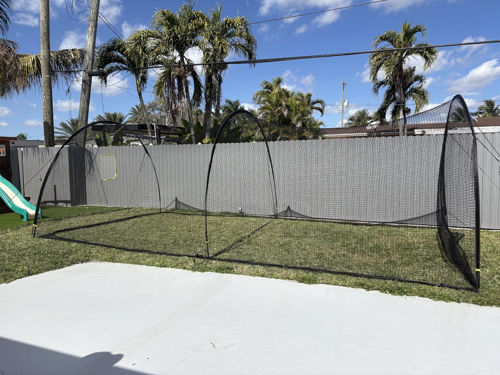 Batting Cage, 22ft/30ft/35ft/55ft/70ft Baseball Softball Hitting cage Net, Portable Baseball Cage Netting System for Solo or Team Training, for Backyard Field Outdoor Indoor customer photo 2