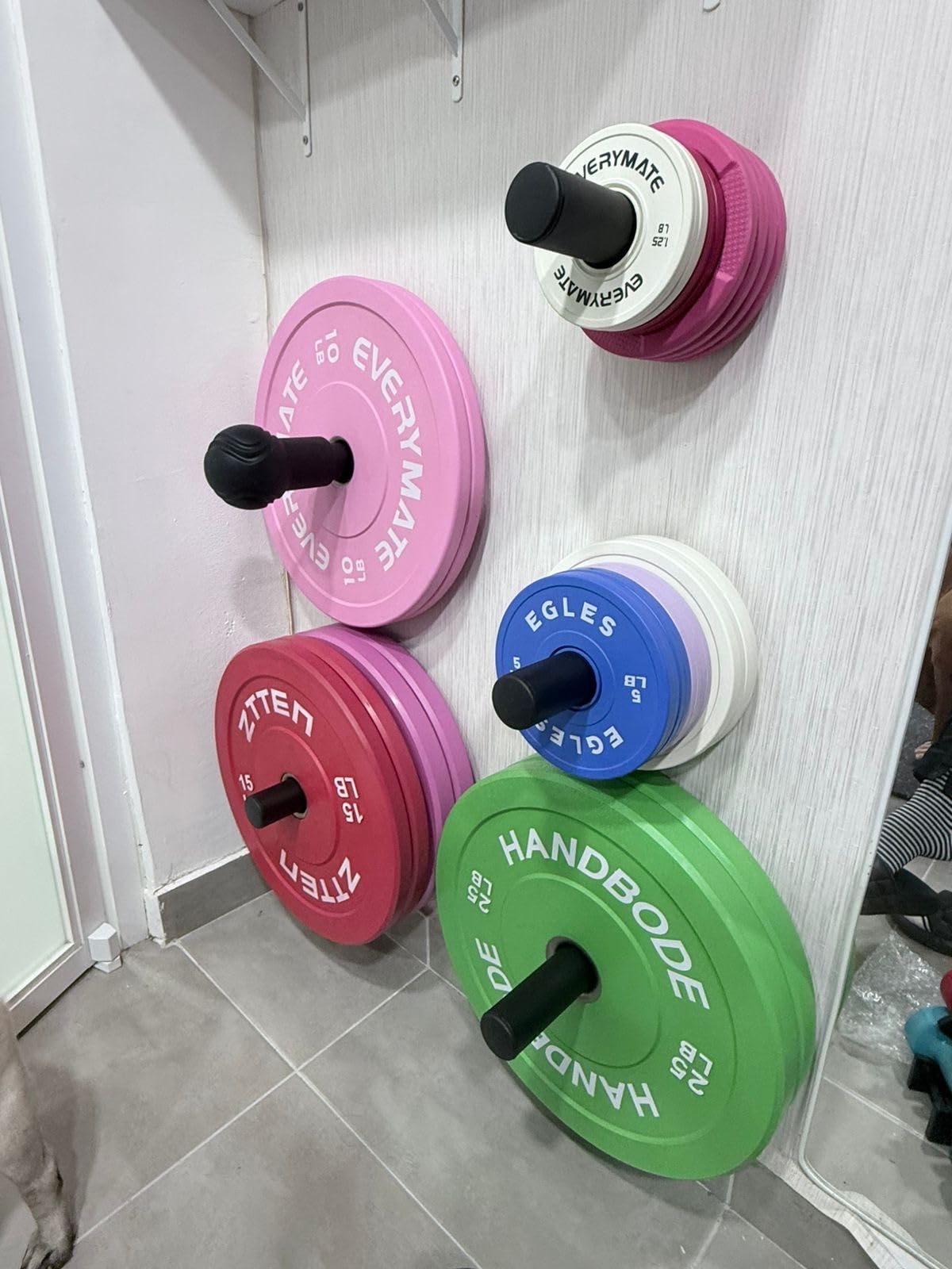 2-Inch Weight Plates High Bounce, Olympic Bumper Plate Set 45/100/160/190/260/300lb, Colored Weight Plates Set for Home Gym customer photo 1