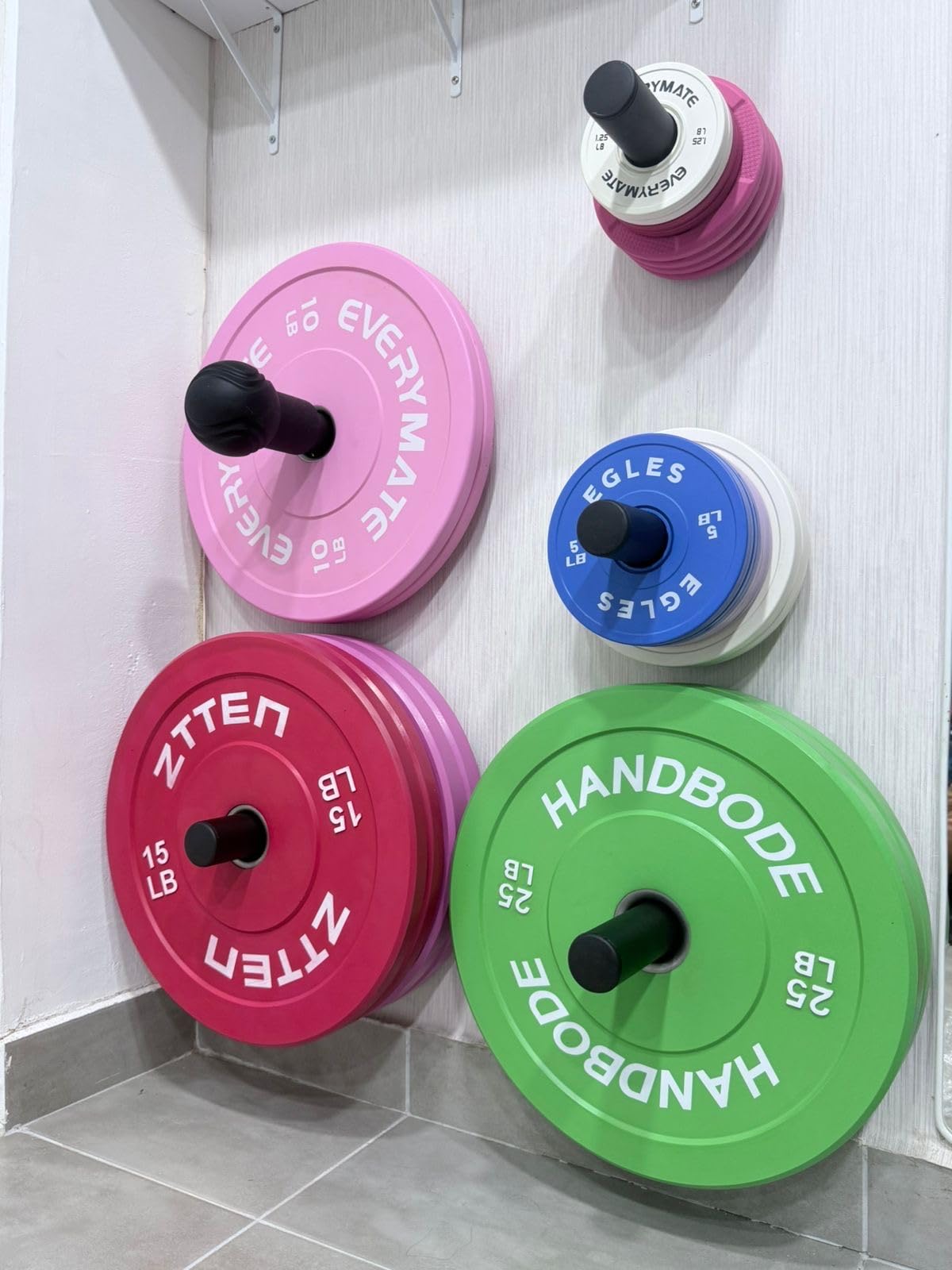 2-Inch Weight Plates High Bounce, Olympic Bumper Plate Set 45/100/160/190/260/300lb, Colored Weight Plates Set for Home Gym customer photo 2