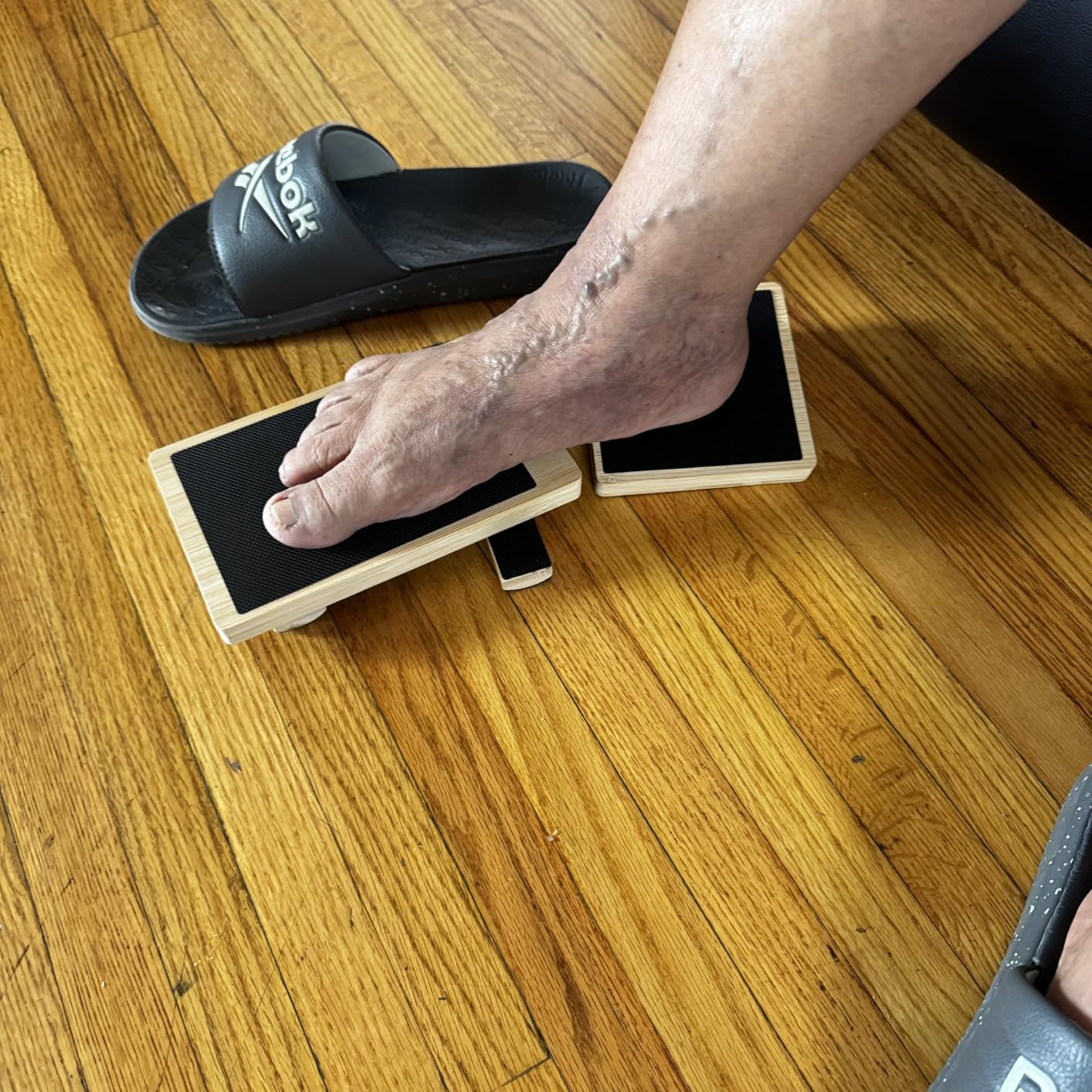 Ankle Strengthener & Axis Board, Bamboo Ankle Balance Board for Physical Therapy, Blackboard Foot Trainer & Foot Strengthener, Giboard for Balance Training, Axisboard for Leg Stability customer photo 1