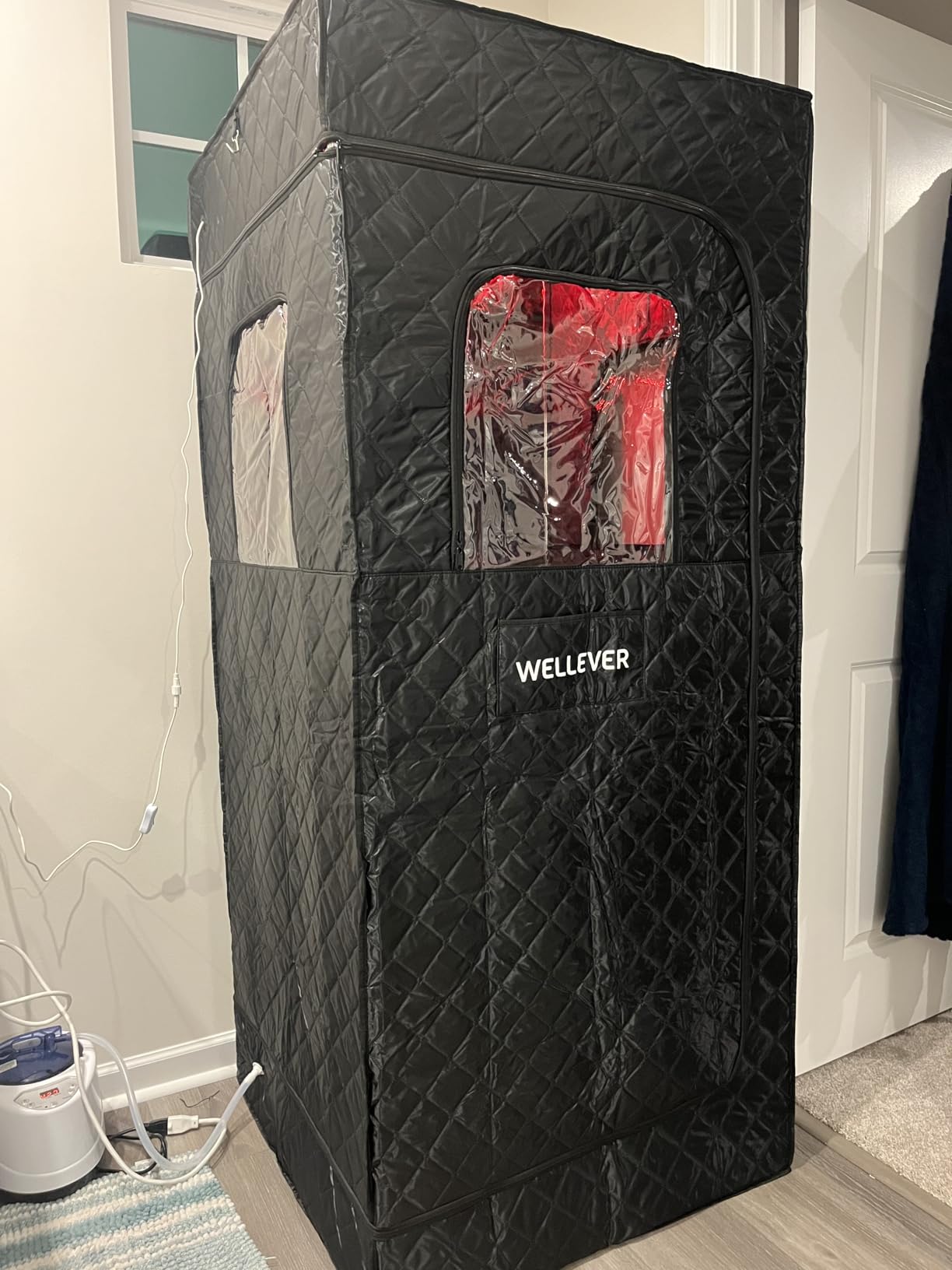 Upgraded Infrared Sauna Box for Relaxation, Portable Sauna for Home, Sauna Tent with 660nm Red Light Therapy, Quick Heating and Easy Setup, Personal Sauna with 2.5L/1000W Steamer customer photo 1