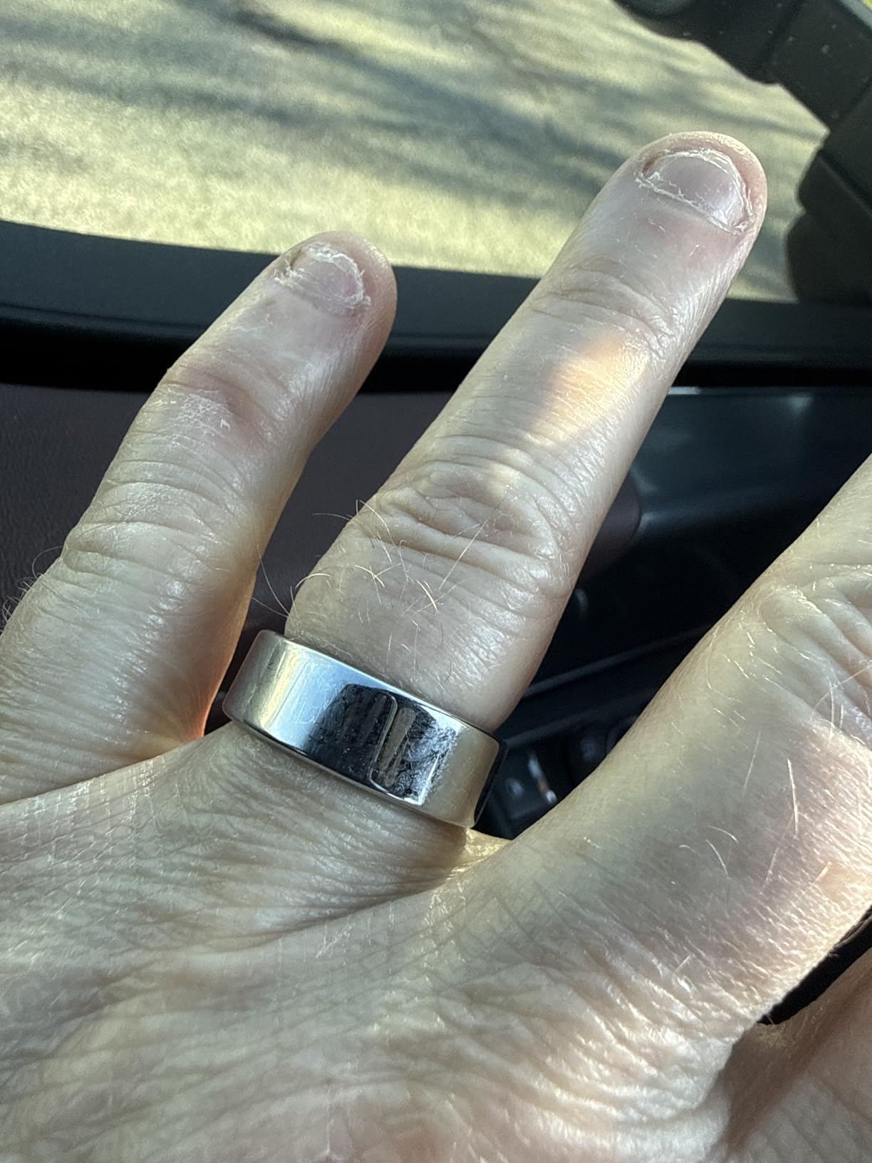 Smart Health Ring, Featuring Stress and Sleep Monitoring Functions, Compatible with iOS and Android, Waterproof Fitness Tracker for Women & Men, No Subscription Fee. (Silver, 9) customer photo 1
