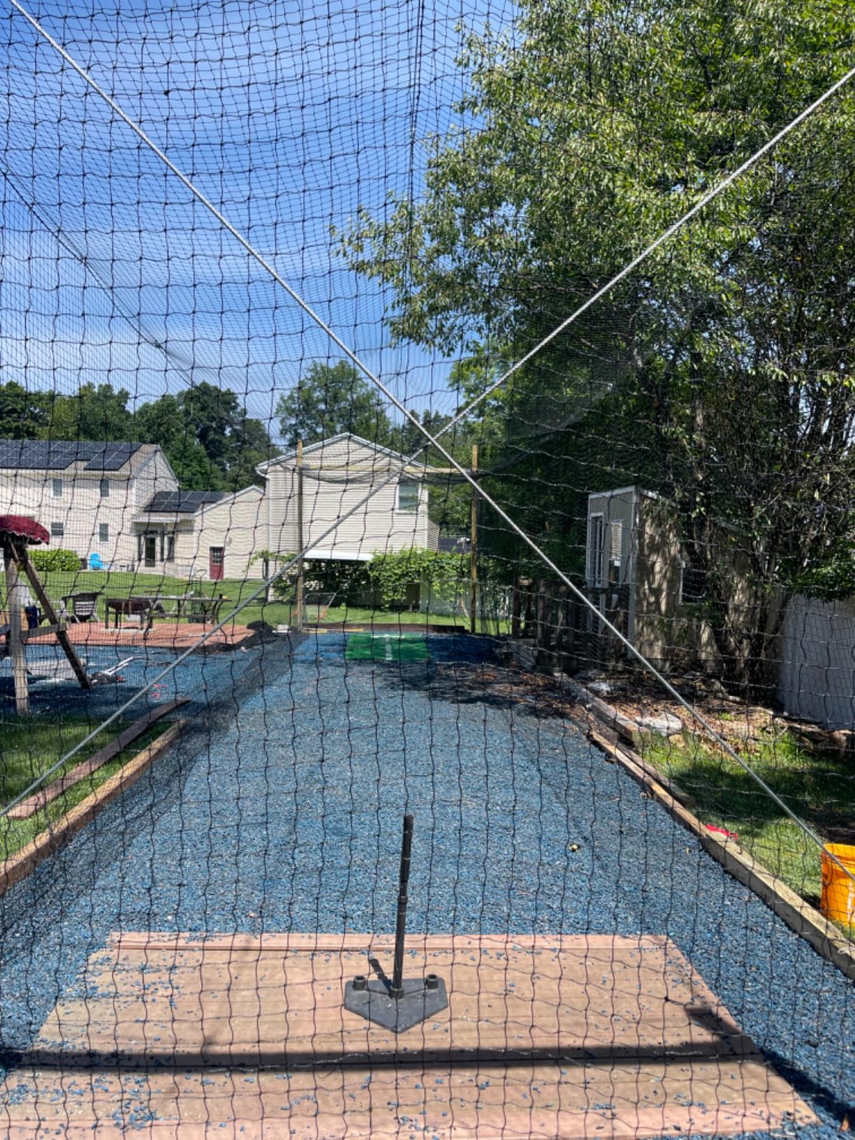VEVOR Baseball Batting Cage,Professional Softball Baseball Batting Hitting Training Net,Heavy Duty Enclosed PE Practice Portable Pitching Cage Net with Door&Carry Bag,for Backyard,Field,Indoor&Outdoor customer photo 1