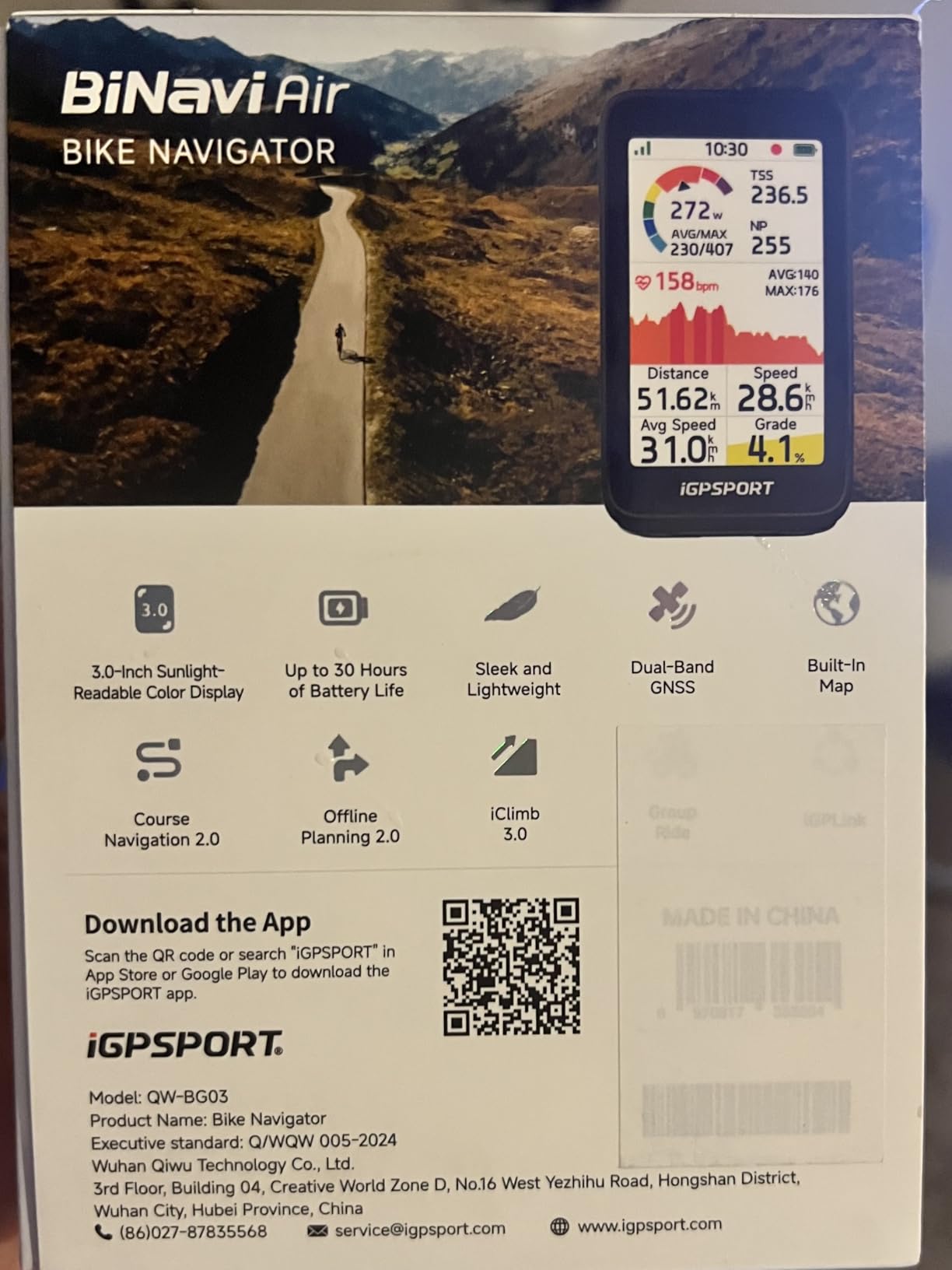 iGPSPORT BiNavi Air Bike Computer, 3.0'' Touchscreen MAP Voice Navigate Reroute Climb Smart Wireless GPS Cycle Computer customer photo 2