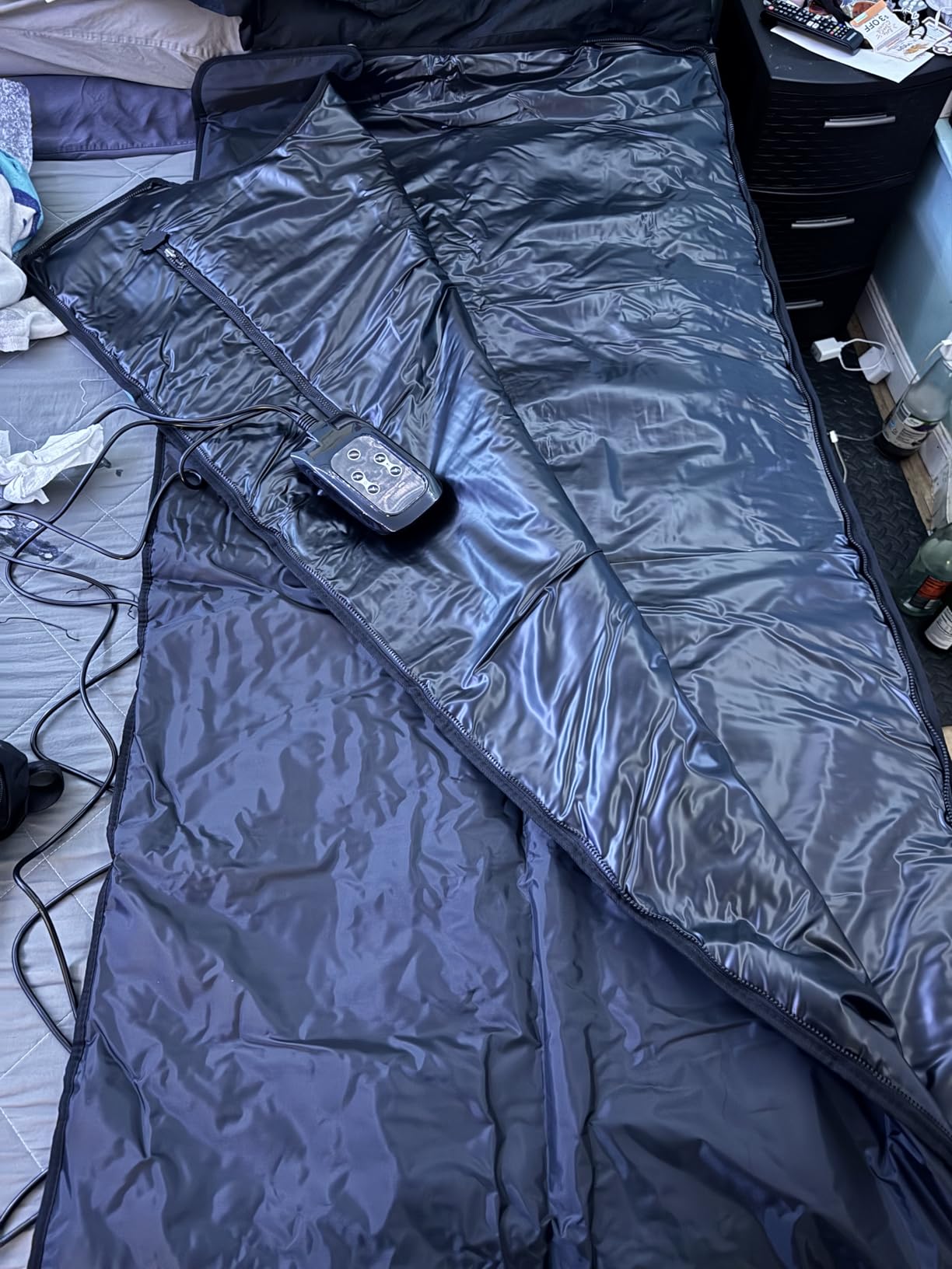 Infrared Sauna Blanket for Home: Portable Design Full Body Detox Therapy with Deep Heat Relaxation - Far Infrared Heating Adjustable 86-176℉ & 20-60 Min Timer 71 x 31.5 Inch PVC customer photo 1