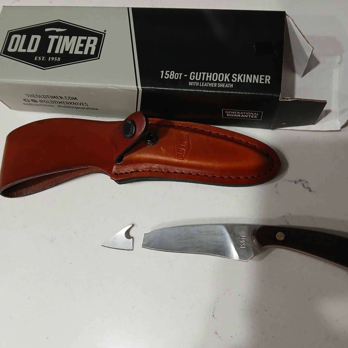 Old Timer 158OT Guthook Skinner 7.3in High Carbon S.S. Full Tang Fixed Blade Knife with 3.5in Blade and Sawcut Handle for Outdoor, Hunting and Camping customer photo 2