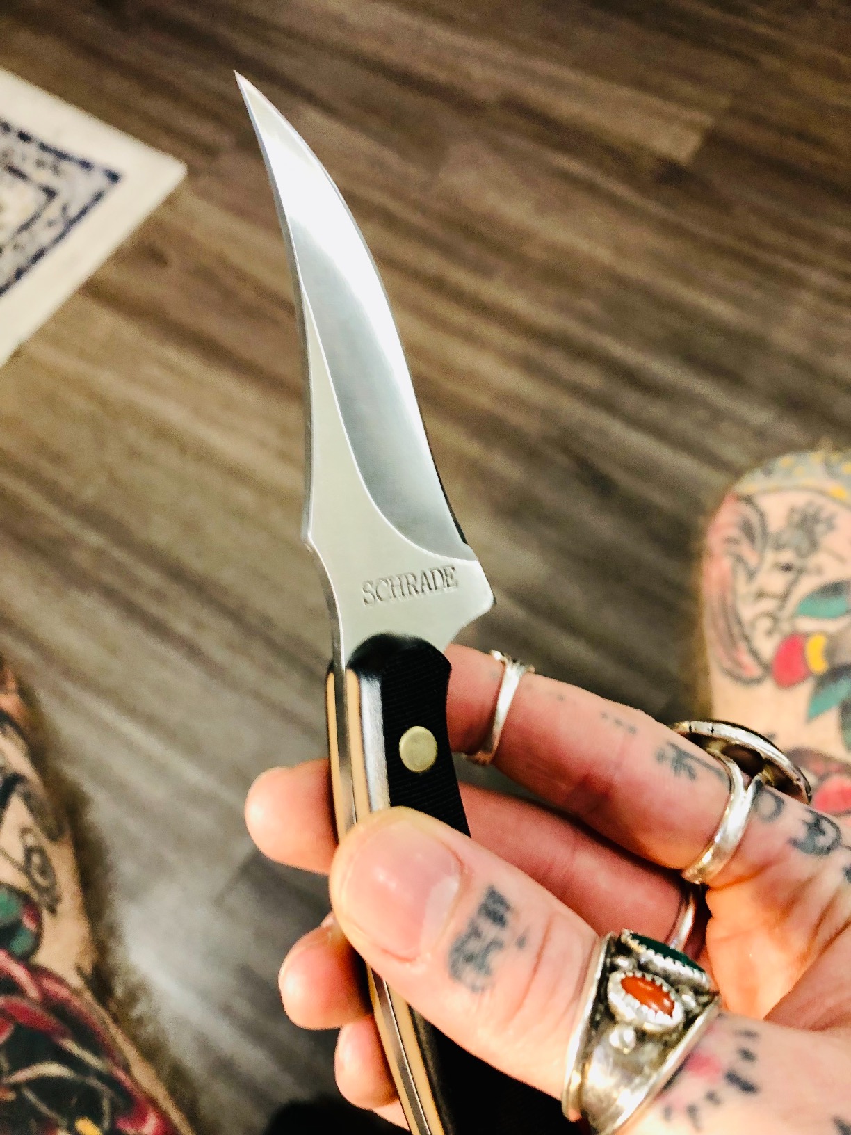 Old Timer 152OT Sharpfinger 7.1in S.S. Full Tang Fixed Blade Knife with 3.3in Clip Point Skinner Blade, Black Sawcut Handle, and Leather Belt Sheath for Hunting, Camping, Skinning, EDC, and Outdoors customer photo 1