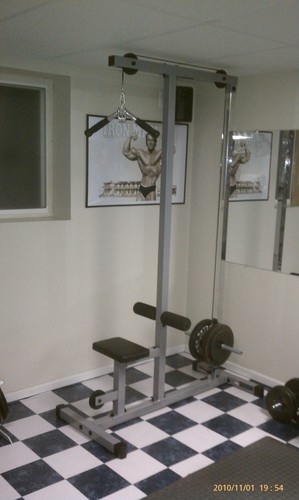 Powerline by Body-Solid LAT Pull Down Machine - Home Gym with High & Low Pulleys, Heavy Gauge Steel Construction, Includes LAT and Low Row Bars customer photo 1