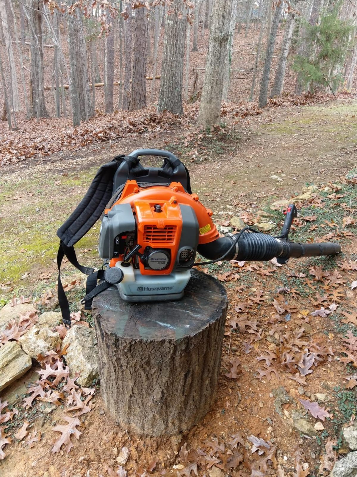 Husqvarna 350BT Gas Leaf Blower, 50.2-cc 2.1-HP 2-Cycle Backpack Leaf Blower with 692-CFM, 180-MPH, 21-N Powerful Clearing Performance and Ergonomic Harness System, Gifts for dad customer photo 1