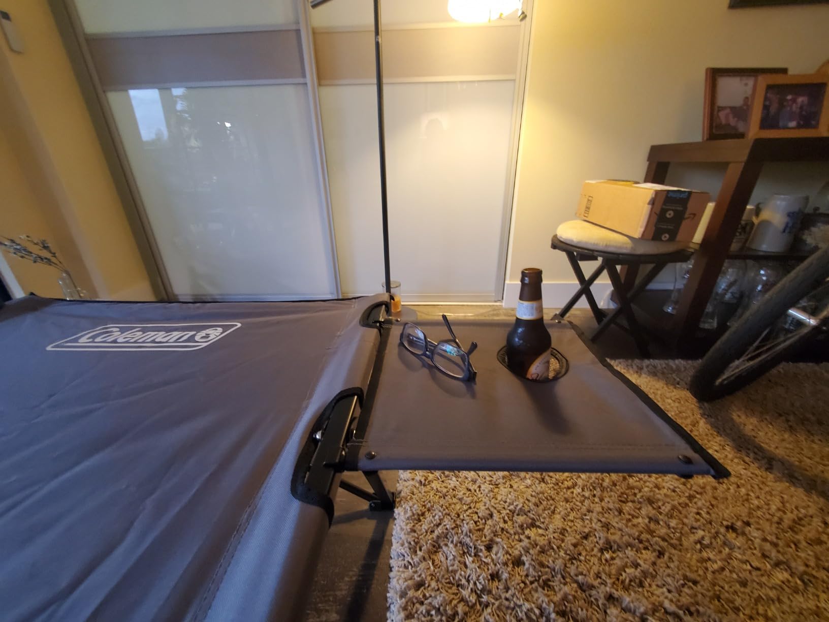 Coleman Pack-Away Big ‘n Tall Camping Cot with Removable Side Table, Extra Wide Cot Fits Adults up to 6ft 6in or 300lbs, Carry Bag Included customer photo 2