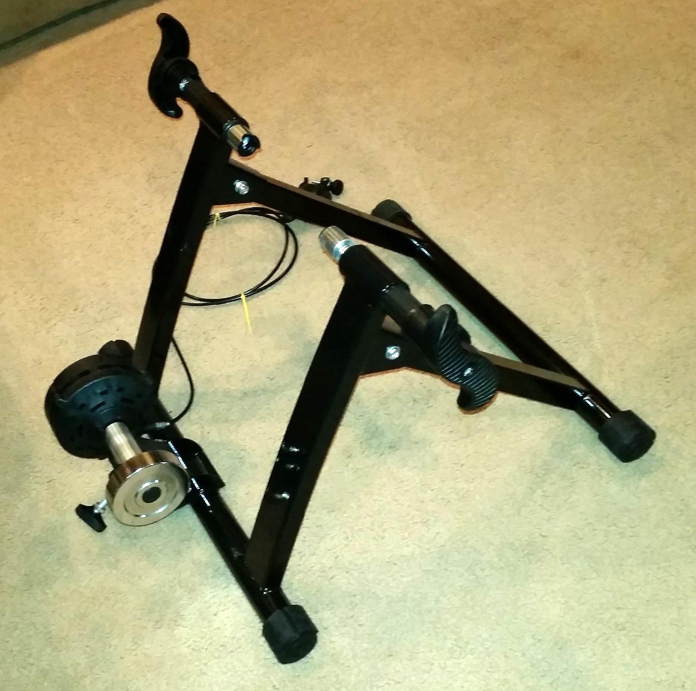 FDW Magnetic Bike Trainer Stand for Indoor Riding, Steel Bicycle Exercise Training Stand with Noise Reduction Wheel, Stationary Bike Resistance Trainer for Road & Mountain Bikes customer photo 2