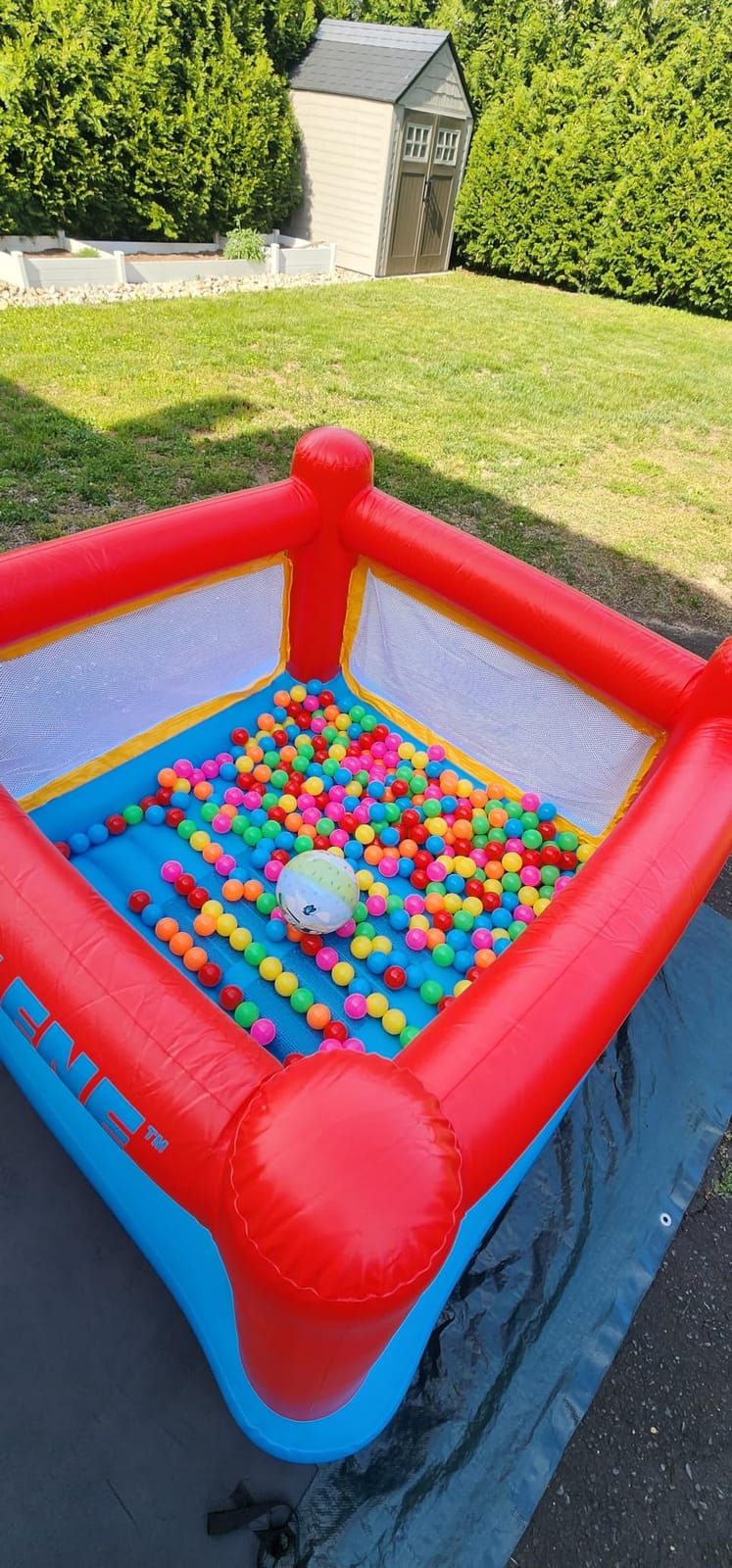 INTEX Jump-O-Lene Inflatable Trampoline Bounce House for Kids Ages 3-6 | 48260EP - Blow Up Play Center with Crawl-Thru Door and Net for Indoor & Outdoor Use customer photo 1