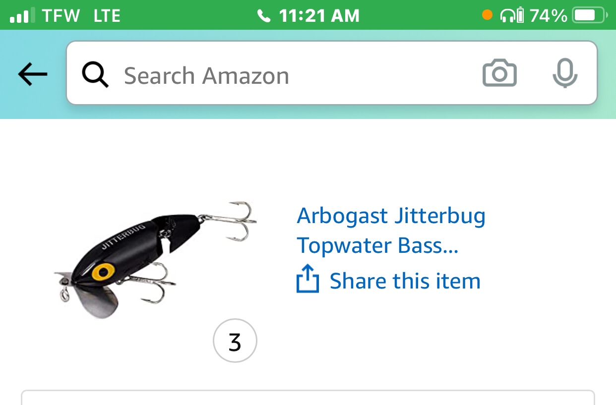 Arbogast Jitterbug Topwater Bass Fishing Lure - Excellent for Night Fishing customer photo 2