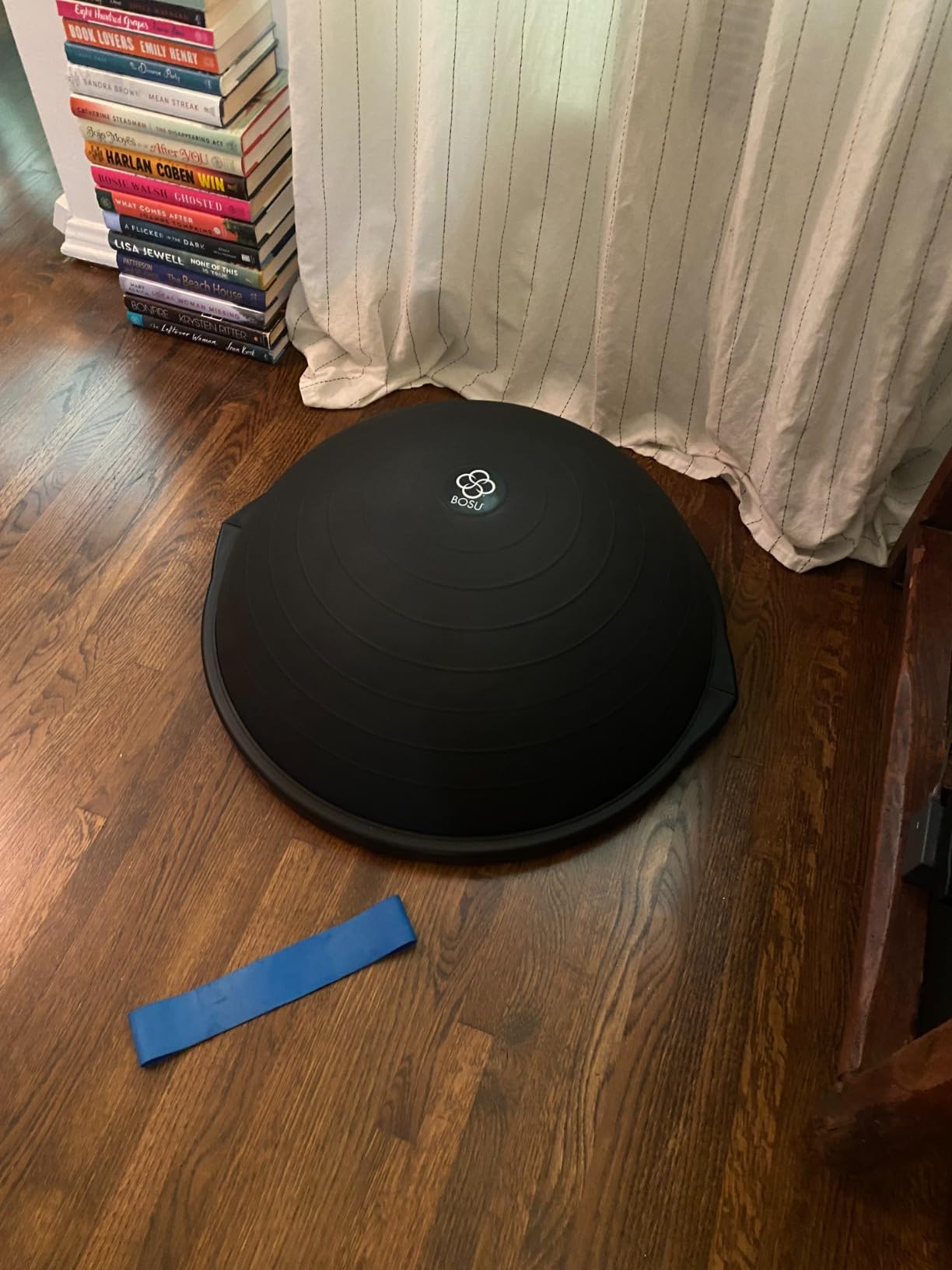 Bosu Balance Ball Exercise Trainer, Home Gym Equipment w/Guided Workouts & Pump, 26