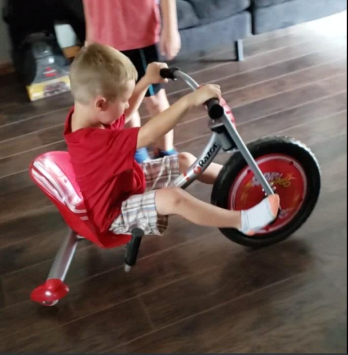 Riprider FlashRider 360 Drift Trike | Pedal Drifting Tricycle (Red) | Sparking Brake Lever; 360 Spins, Leg-Powered | Iconic Wheeled Ride-On For Kids Age 6+ customer photo 1
