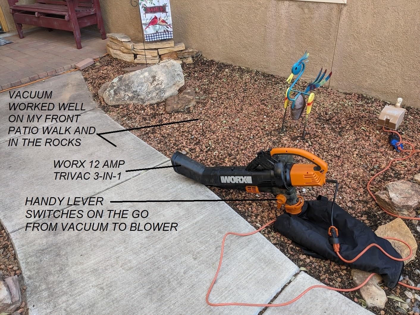 WORX Trivac 3-in-1 Electric Leaf Blower/Leaf Vacuum/Leaf Mulcher, WG509 | 350CFM & 210MPH Airflow, 18:1 Mulch Ratio for Efficient Leaf Removal, Corded customer photo 1
