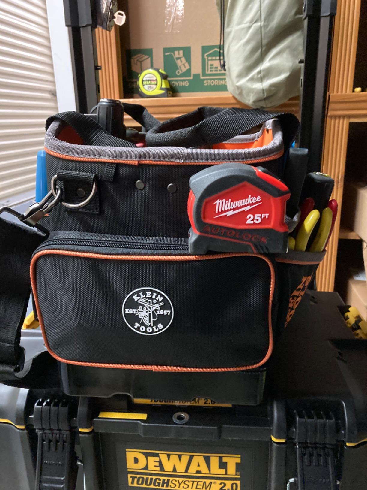 Klein Tools 5541610-14 Tool Bag with Shoulder Strap Has 40 Pockets for Tool Storage and Orange Interior customer photo 2