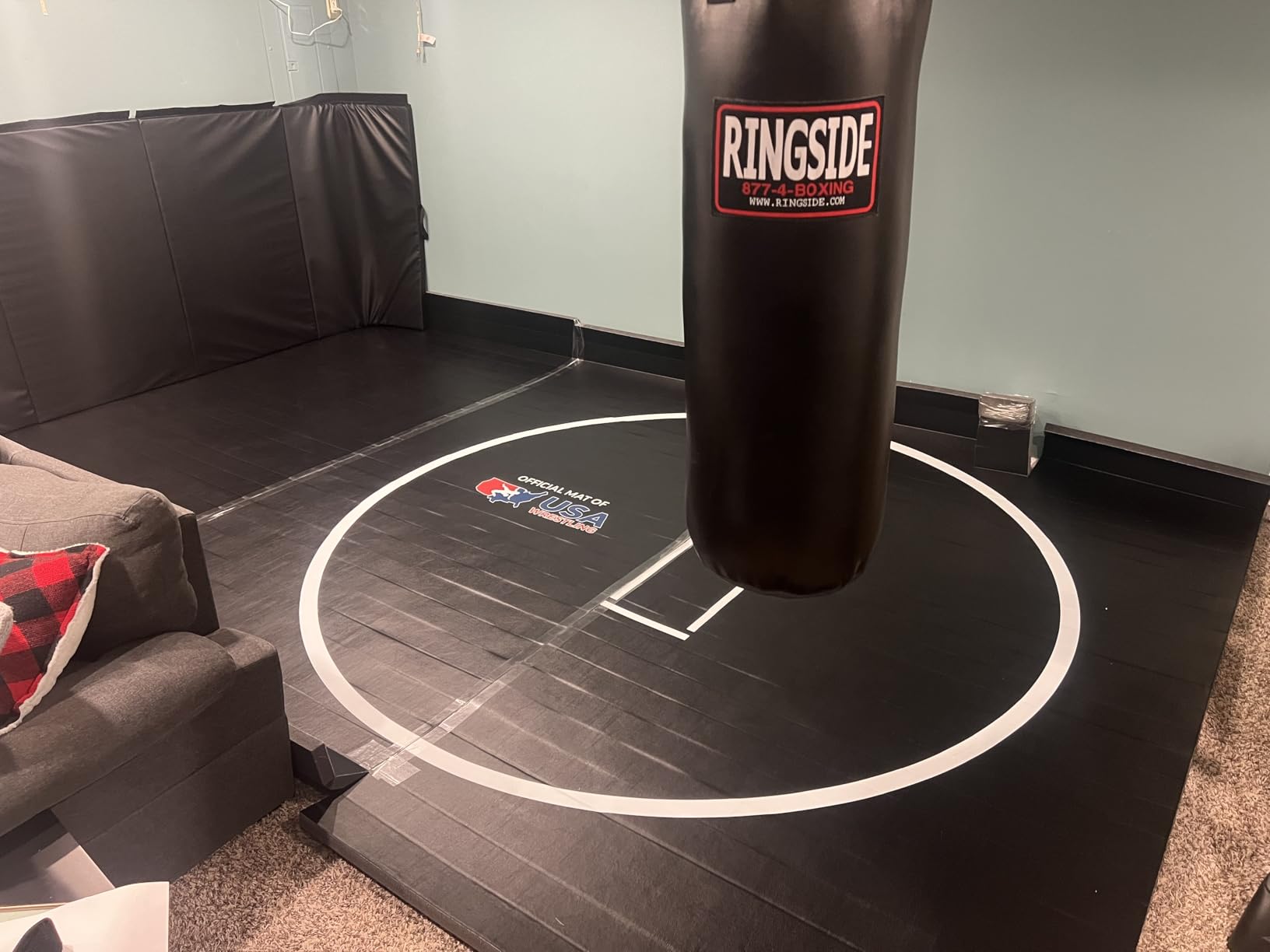 Dollamur Wrestling Mat for Home, 10'x10', Circle, Start Marks-Made in USA | Premium Home Wrestling Mats. Portable, Non-Slip Surface, Shock Absorbing Foam, Pro-Grade Performance. customer photo 2