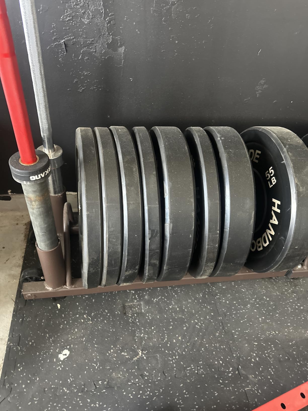 Steelbody Horizontal Plate and Olympic Bar Rack Organizer with Steel Frame and Transport Wheels STB-0130 customer photo 1