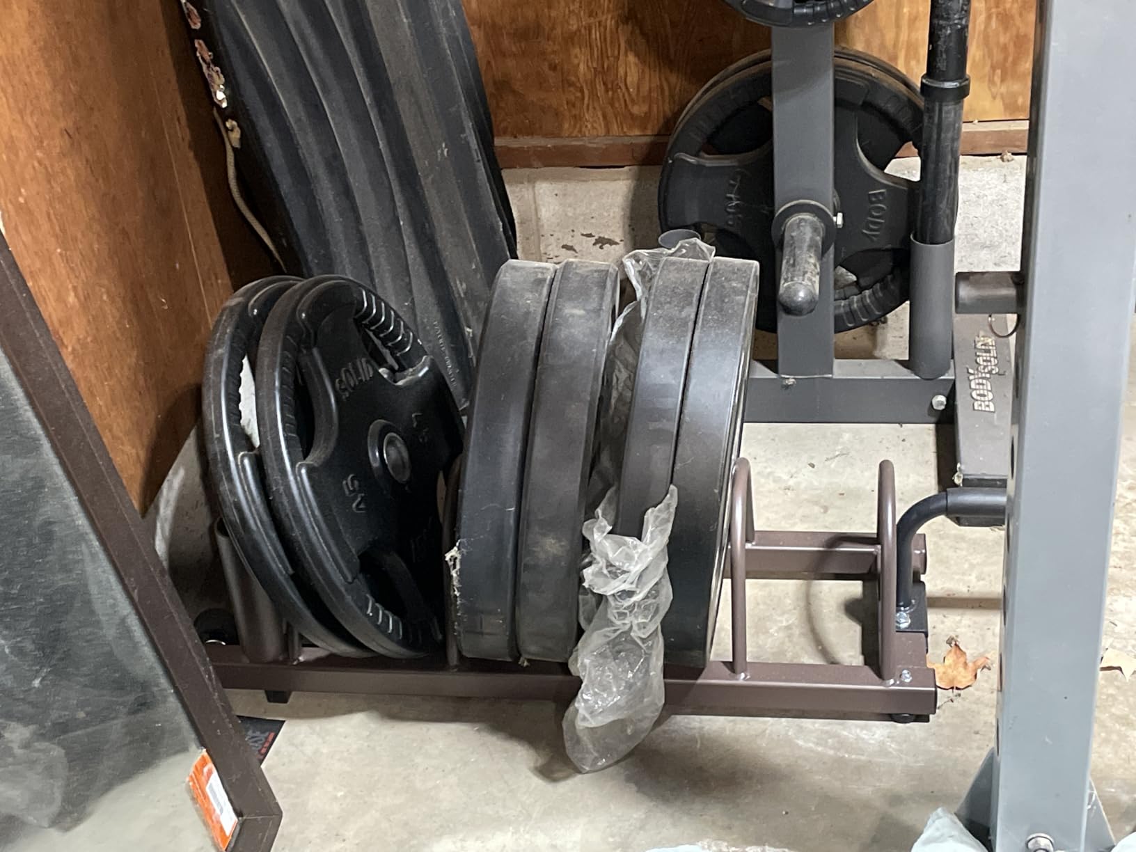 Steelbody Horizontal Plate and Olympic Bar Rack Organizer with Steel Frame and Transport Wheels STB-0130 customer photo 2