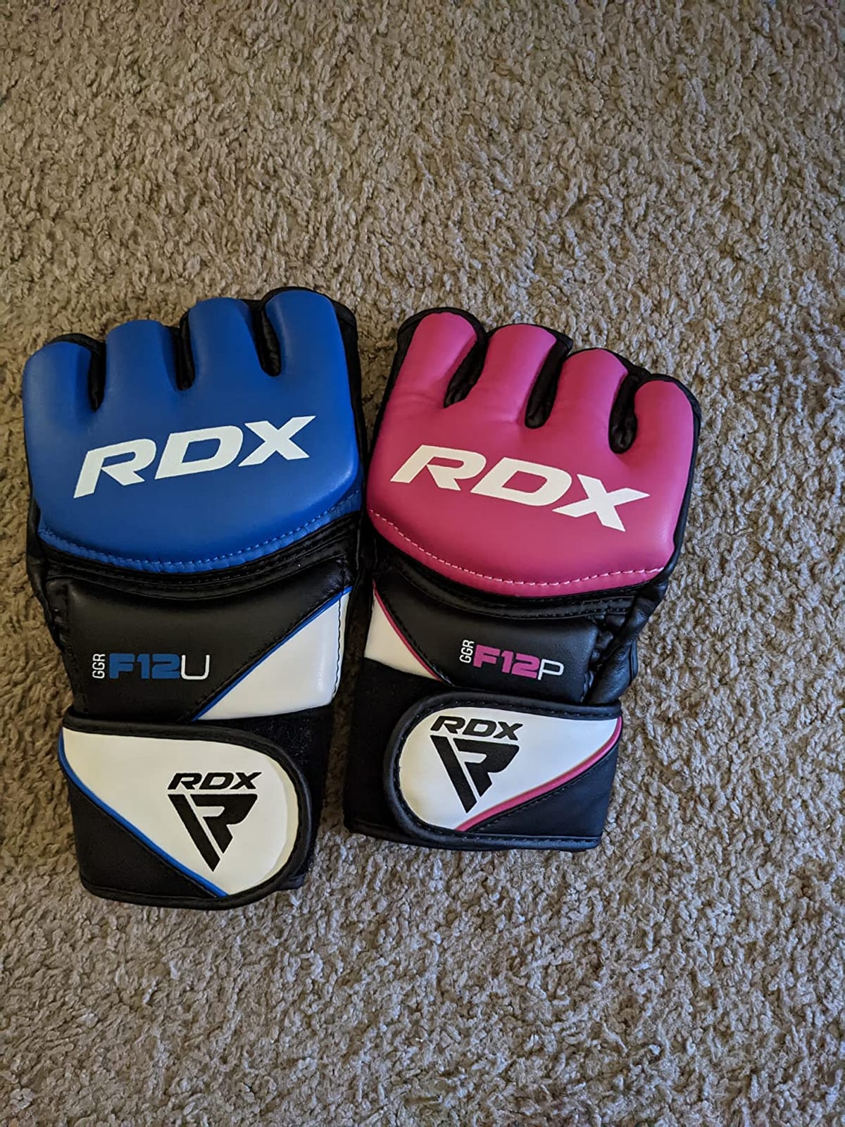 RDX MMA Gloves Grappling Sparring, Maya Hide Leather, Boxing Gloves Men Women Muay Thai Martial Arts Training, Half Finger Adjustable Mitts Wrist Support Kickboxing Cage Fighting Punching Bag Workout customer photo 2