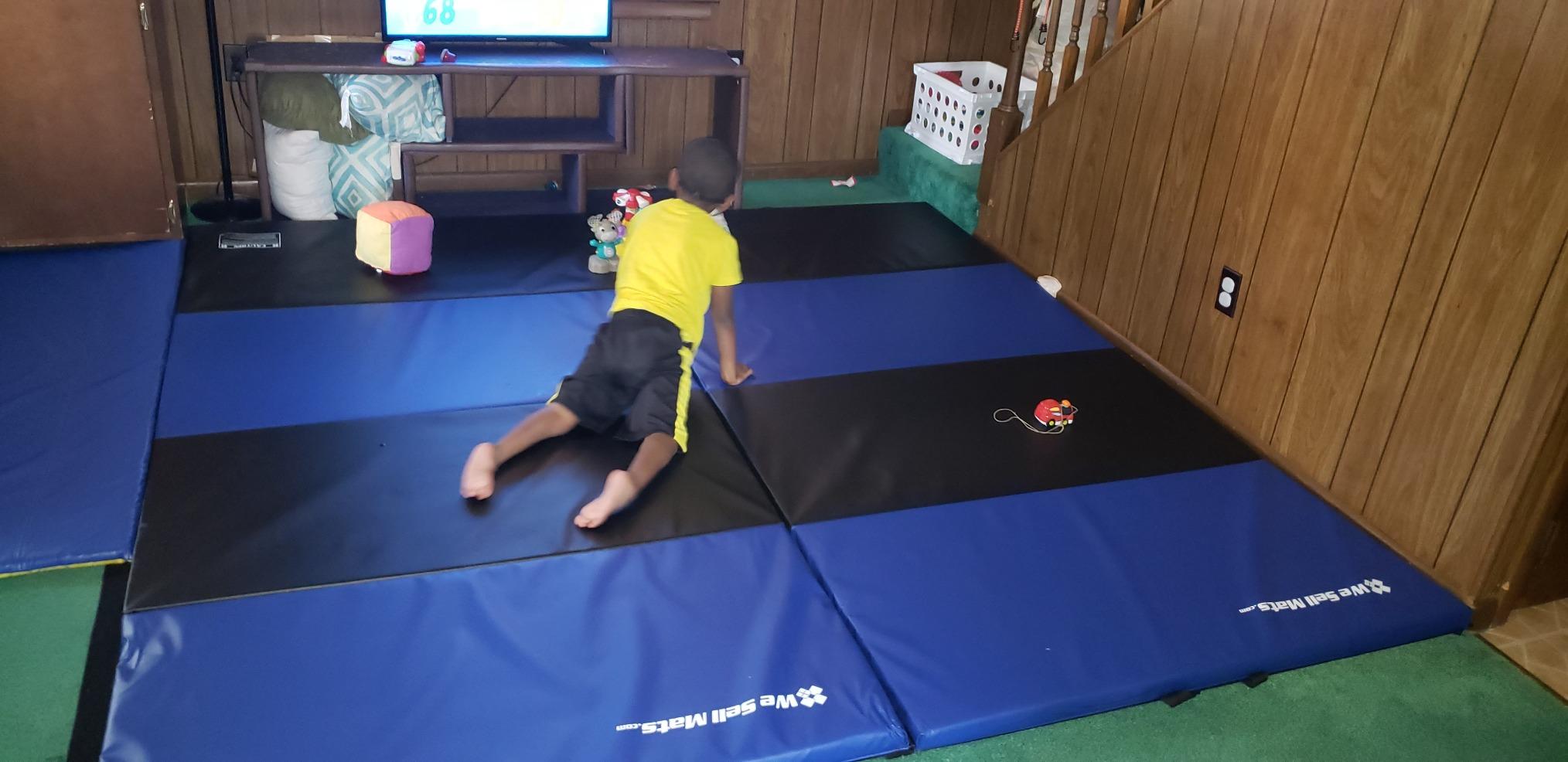 We Sell Mats - 4 ft x 8 ft x 2 in Premium Personal Fitness & Exercise Mat for Home Workout - Lightweight and Folds for Carrying - All Purpose Home Gym Mat - Thick Mat for Yoga, Pilates, Stretches customer photo 1