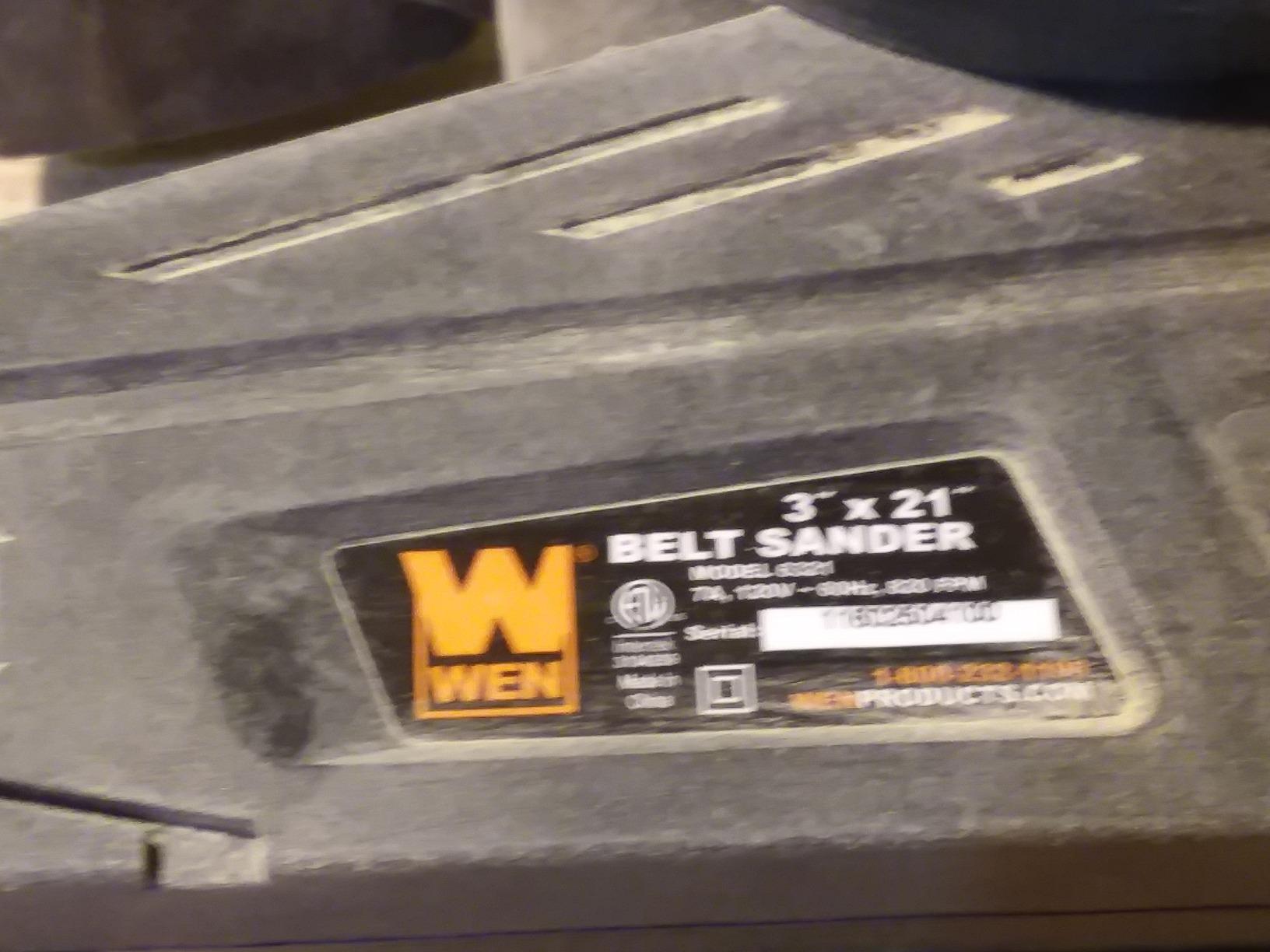 WEN 6321 7-Amp 3 in. x 21 in. Corded Belt Sander with Dust Bag customer photo 1