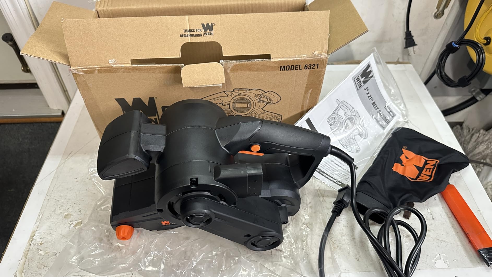 WEN 6321 7-Amp 3 in. x 21 in. Corded Belt Sander with Dust Bag customer photo 2