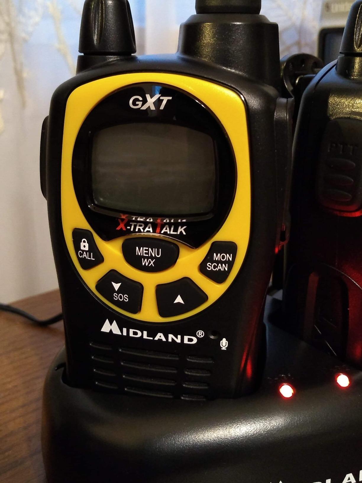Midland GXT1030VP4 GMRS Two-Way Radio (50-Channel, Long Range, 142 Privacy Codes, SOS, NOAA, Rechargeable Nickel Battery, Black/Yellow, 2-Pack) customer photo 2