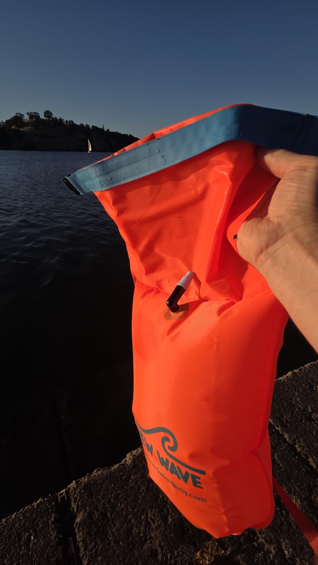 New Wave Swim Buoy for Open Water Swimmers and Triathletes - Light and Visible Float for Safe Training and Racing - Nylon TPU customer photo 2