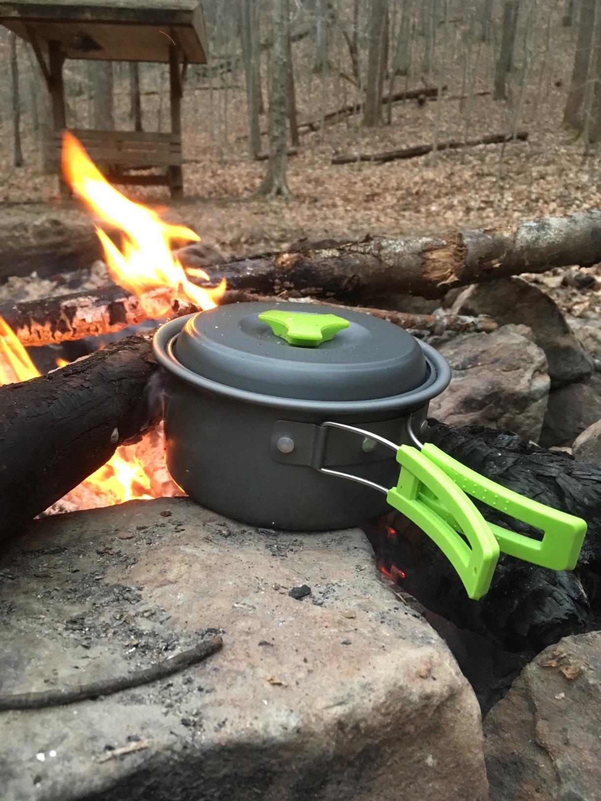 MalloMe Camping Cookware Mess Kit for Backpacking Gear - Camping Cooking Set - Camping Pots and Pans Set - Backpacking Stove/Portable Stove Compatible - Camp Kitchen Equipment Accessories Pot customer photo 2