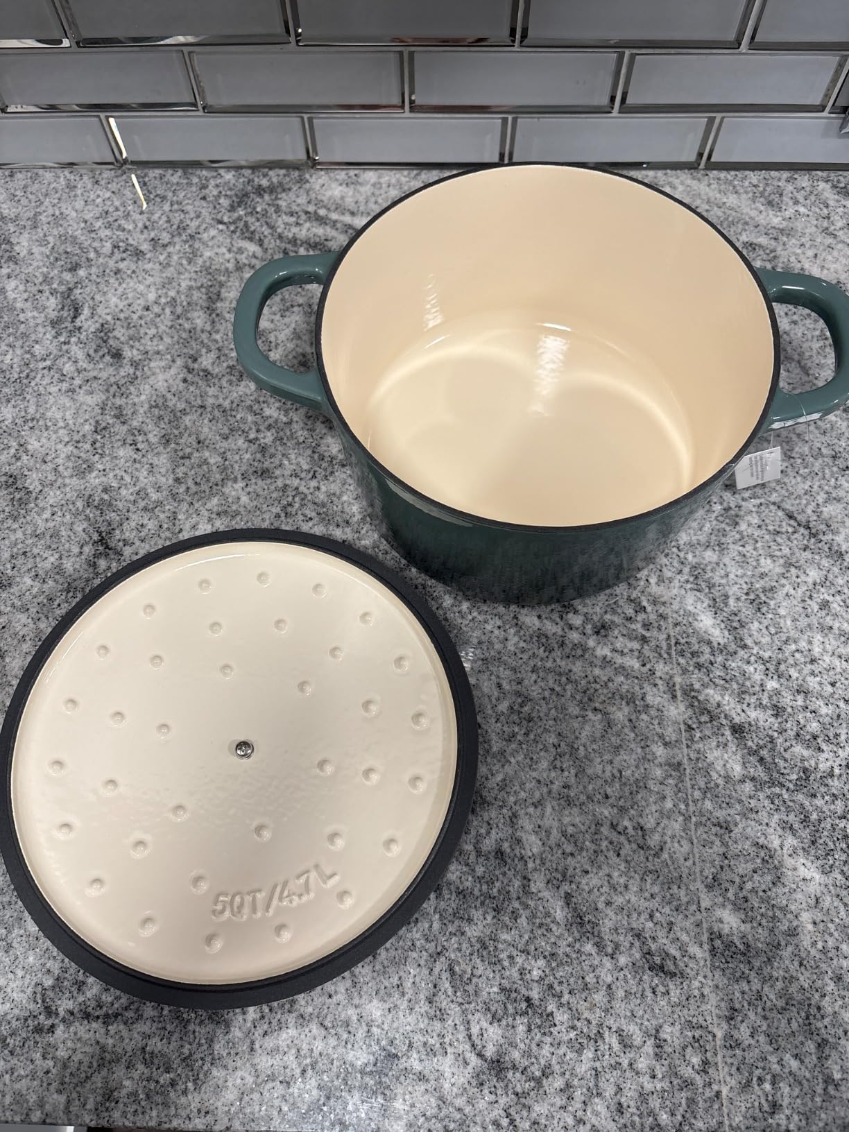 Crock Pot Artisan 5-Quart Round Enameled Cast Iron Dutch Oven, Slate Gray customer photo 1