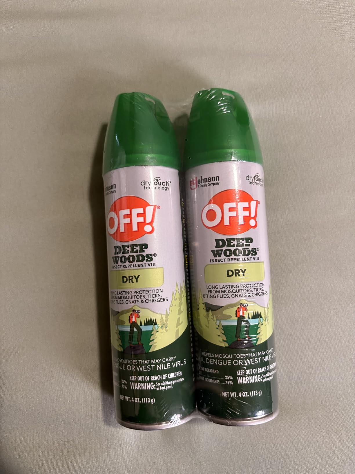 OFF! Deep Woods Insect Repellent Aerosol, Dry, Non-Greasy Formula, Bug Spray with Long Lasting Protection from Mosquitoes and Ticks, 4 Oz, (Pack of 2) customer photo 1