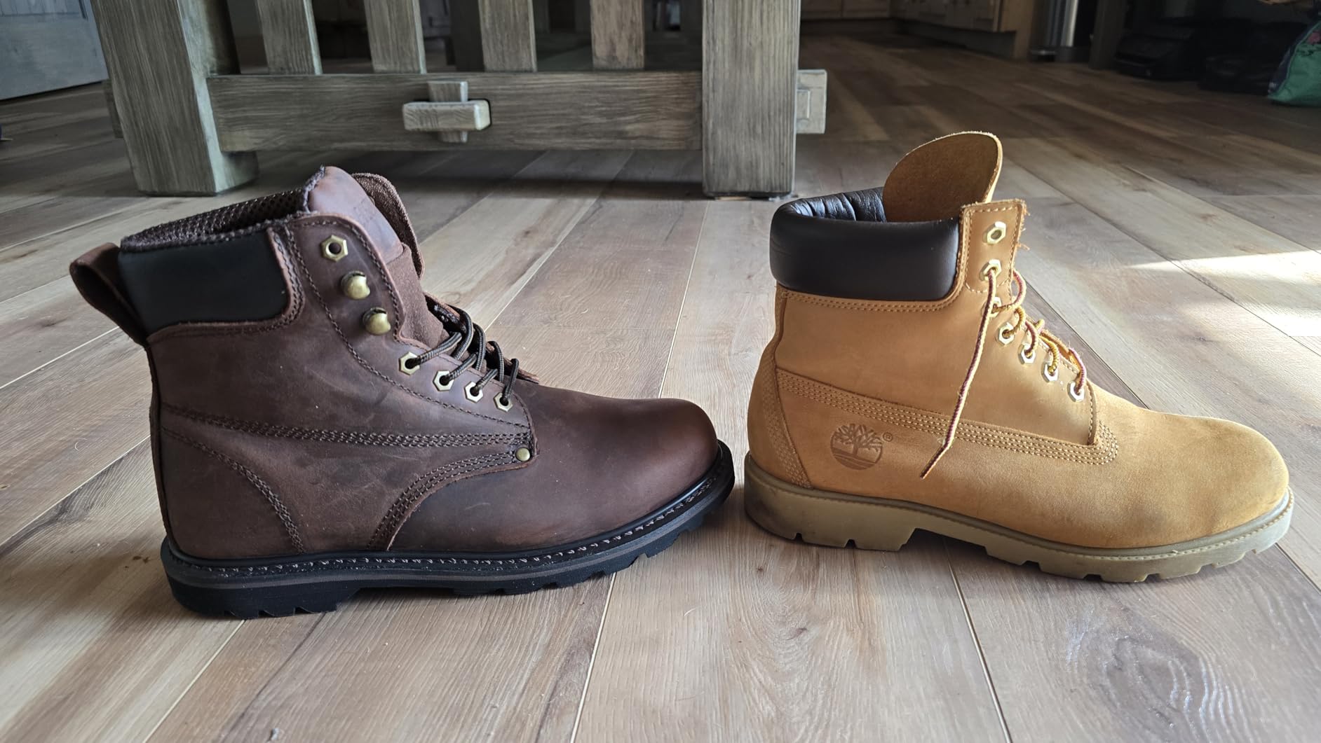 Work Boots for Men Soft Toe - 6inch Leather Boots for Construction Rubber Sole Tank Workboots customer photo 2