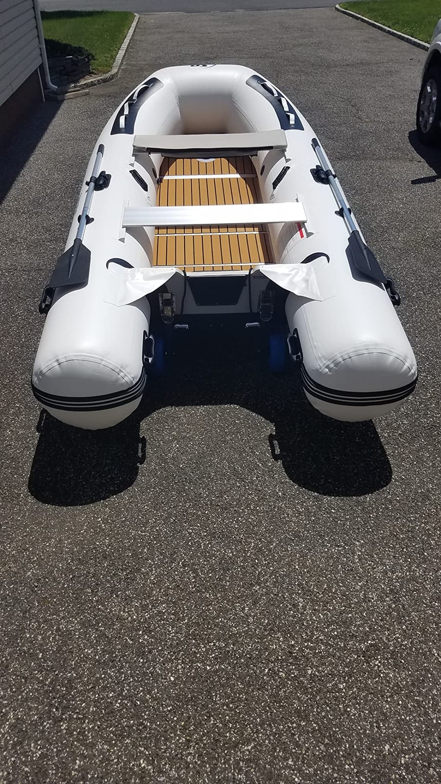 Killer Whale 10.8' Inflatable Dinghy | Aluminum Floor Dinghy with Durable Heat-Welded PVC | 5 Person Inflatable Dinghy | 15HP Motor Ready | Rigid aluminum hard floor | 1,268 lb max load | yacht tender customer photo 2