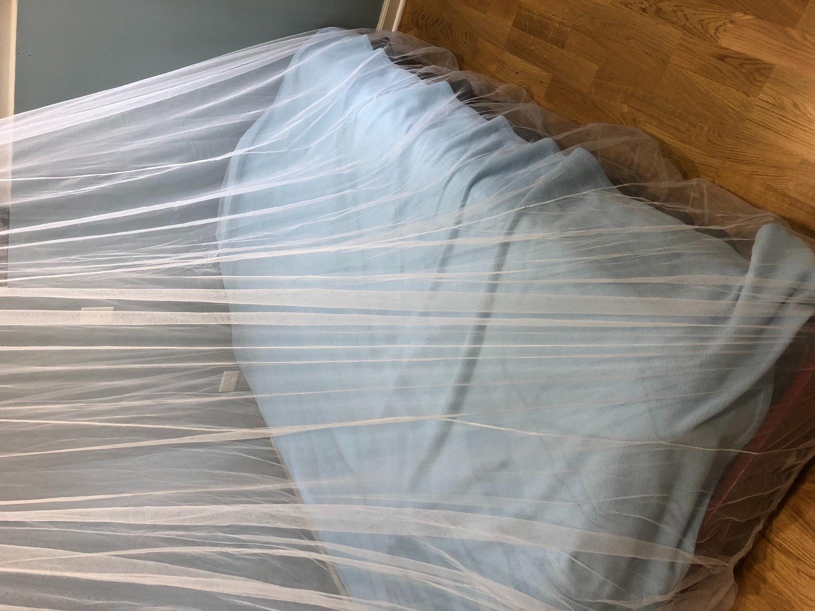 Mosquito Net for Queen & King-Size Bed - Fully Enclosed Bed Canopy | Insect Netting for Travel & Decoration - Includes Bag & Adhesive Ceiling Hooks customer photo 2