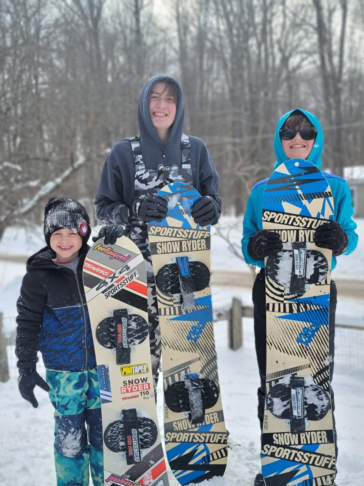 SportsStuff Wood Snowboards/Snow Sleds - Beginner Kids Winter Sports Accessories - 90cm-130cm Models customer photo 2