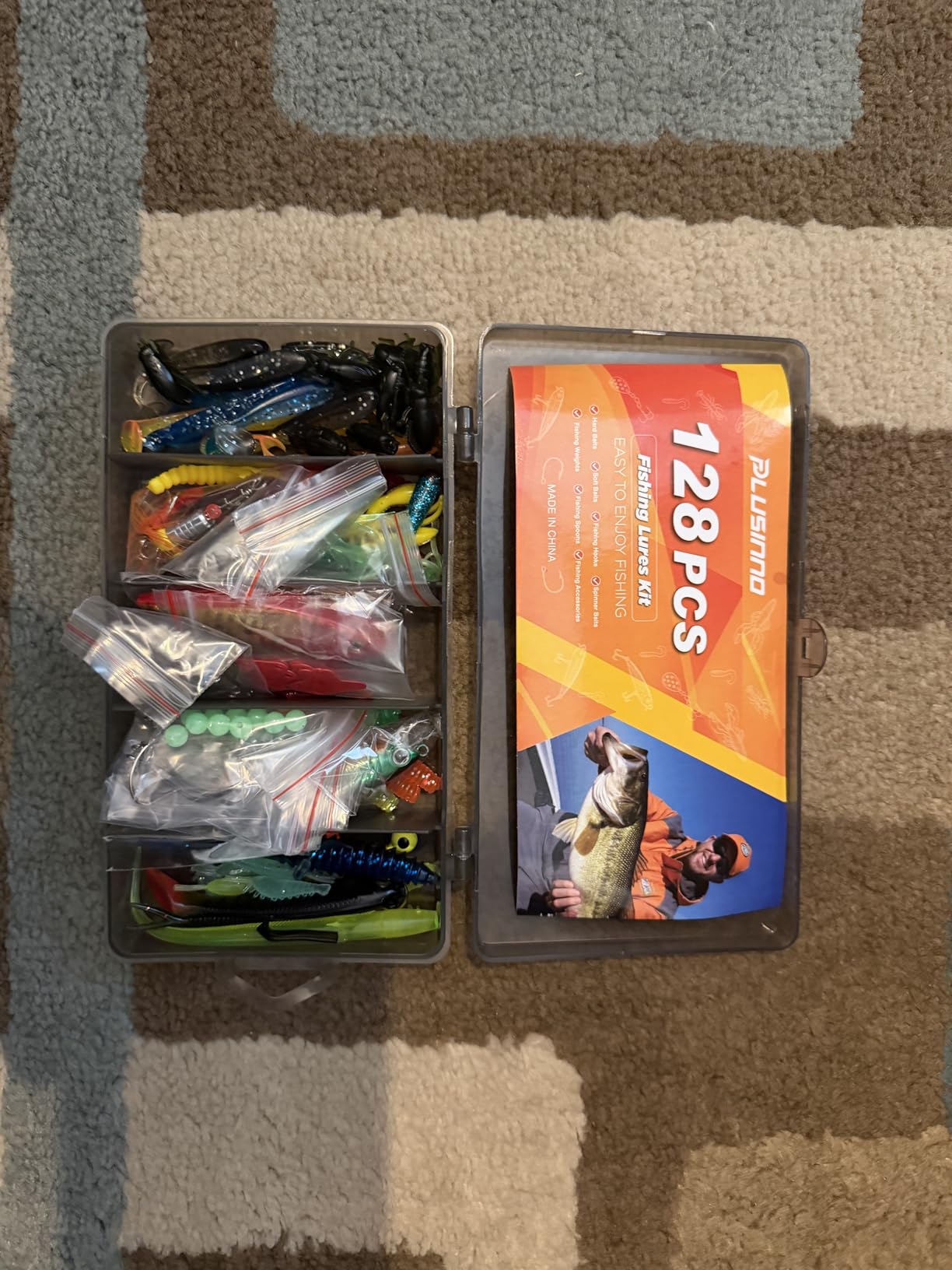 PLUSINNO Fishing Lures, All-in-One Fishing Tackle Box with Tackle Included, Fishing Gear Lure Bait Accessories Kit for Freshwater Bass Trout, Ideal Fishing Gifts for Men, Father & Beginners customer photo 2