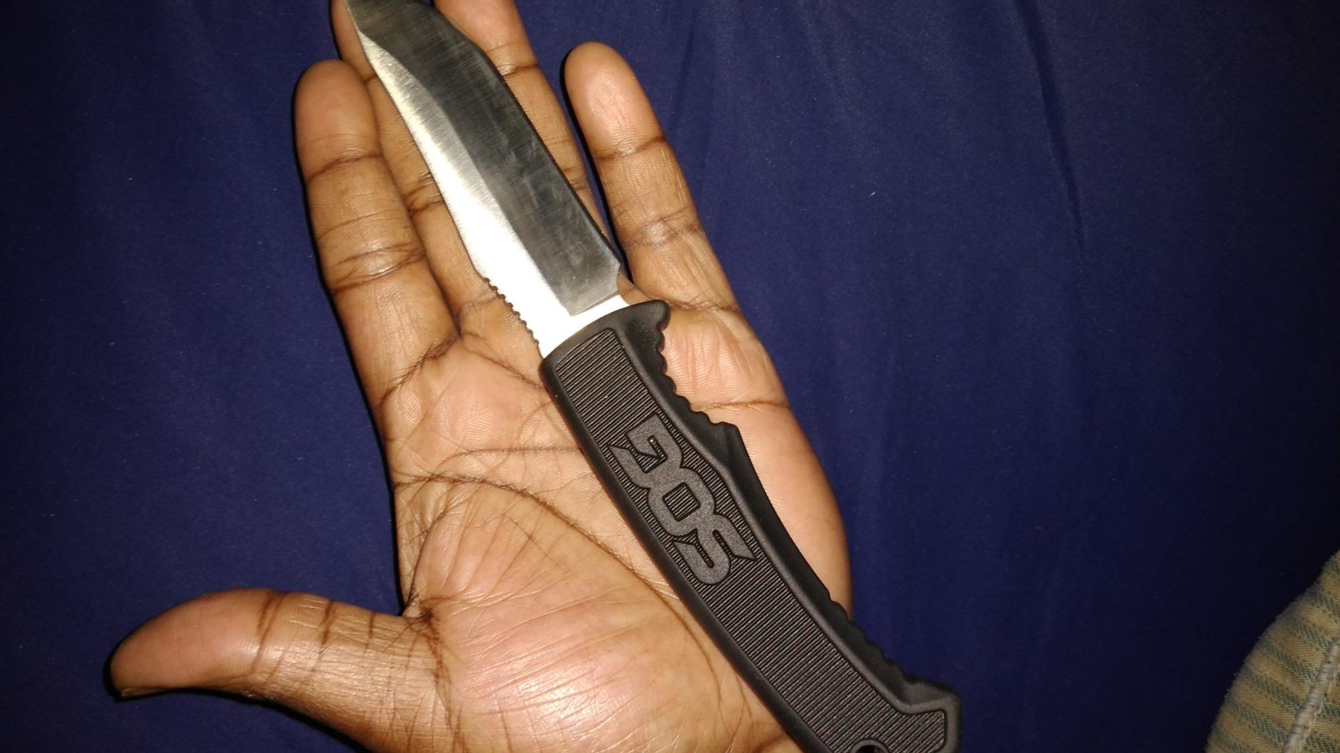SOG Survival Knife with Sheath - Field Knife Fixed Blade Knives 4 Inch Tactical Knife and Bushcraft Knife w/Full Tang Hunting Knife Blade (FK1001-CP) customer photo 1