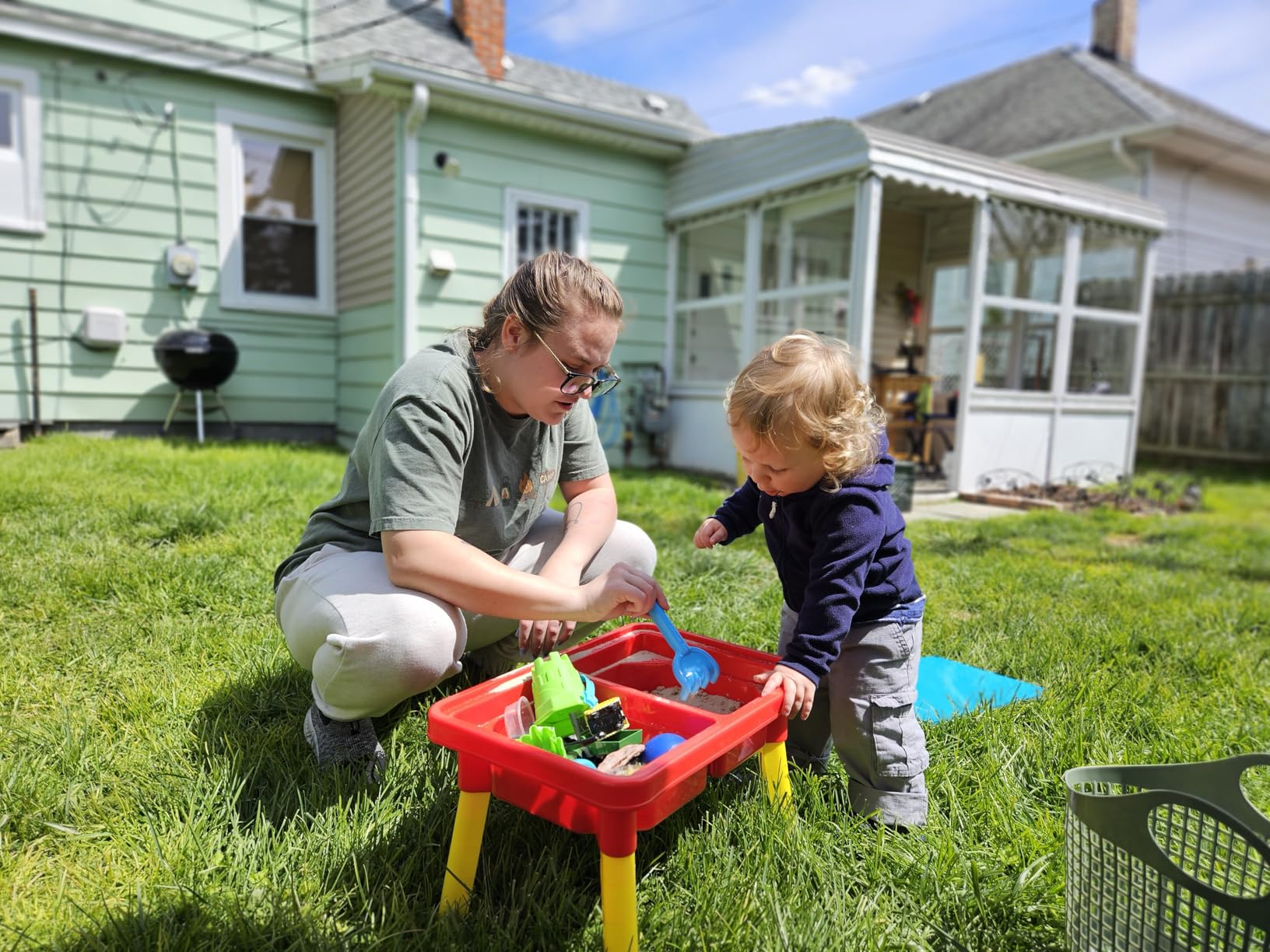 Kidoozie - Sand 'n Splash Activity Table | Scoop, pour and build at stand-up height - dual sensory bins with a cover for backyard mornings or playroom days, Ages 2+ customer photo 1