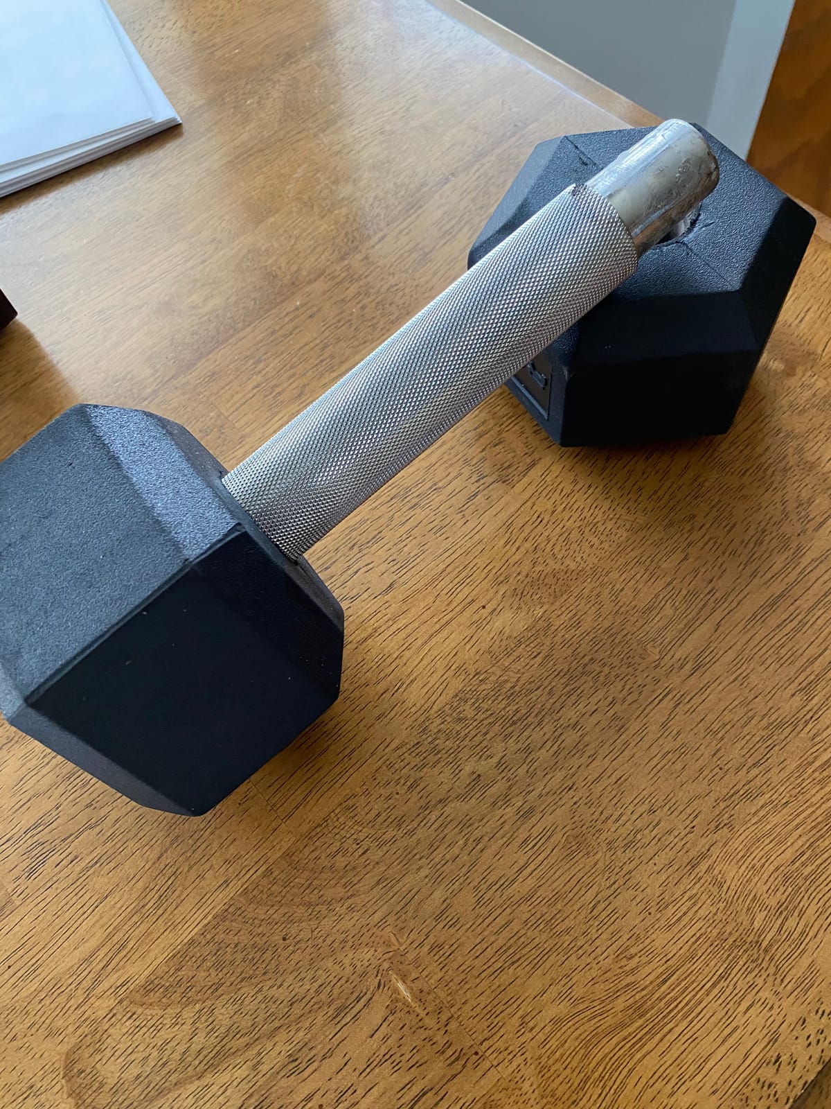 Rep Fitness Rubber Hex Dumbbell(s) - Singles (55LB +) and Pairs (5LB - 50LB) - Low Odor, Fully Knurled Handle customer photo 2