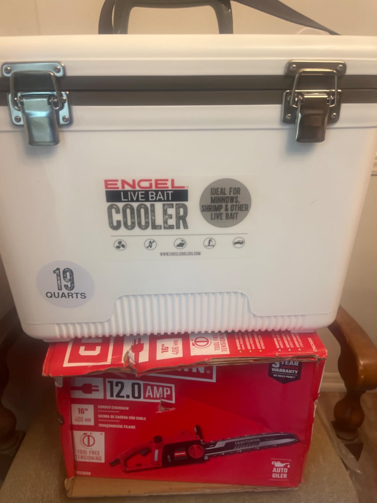 Engel Live Bait Cooler Box with 2nd Gen 2-Speed Aerator Pump - Portable Fishing Station & Minnow Bucket for Shrimp & Other Live Fish with Aerator - ENGLBC-N customer photo 1