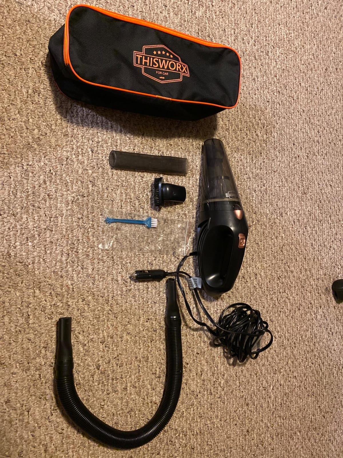ThisWorx Handheld Car Vacuum, Portable Car Vacuum Cleaner with 16Ft Cord | 12V High Power, Lightweight Design for Car Interior, RV, Boats & Travel, Includes 3 Attachments & Storage Bag customer photo 1