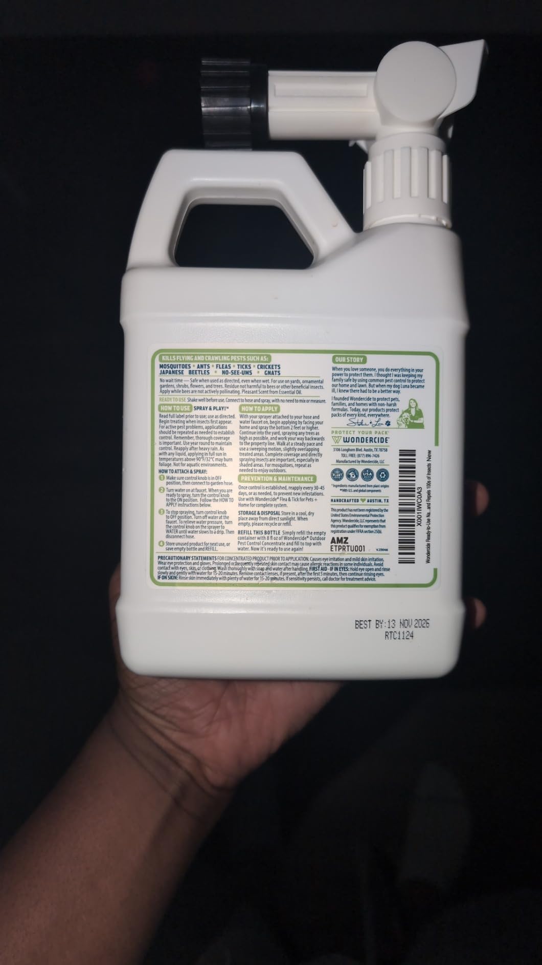 Wondercide - Outdoor Pest Control Spray with Natural Essential Oils - 32 oz | Mosquito, Ant, Insect Repellent, Treatment, Killer - Ready to Use - Safe Around Pets Kids customer photo 2