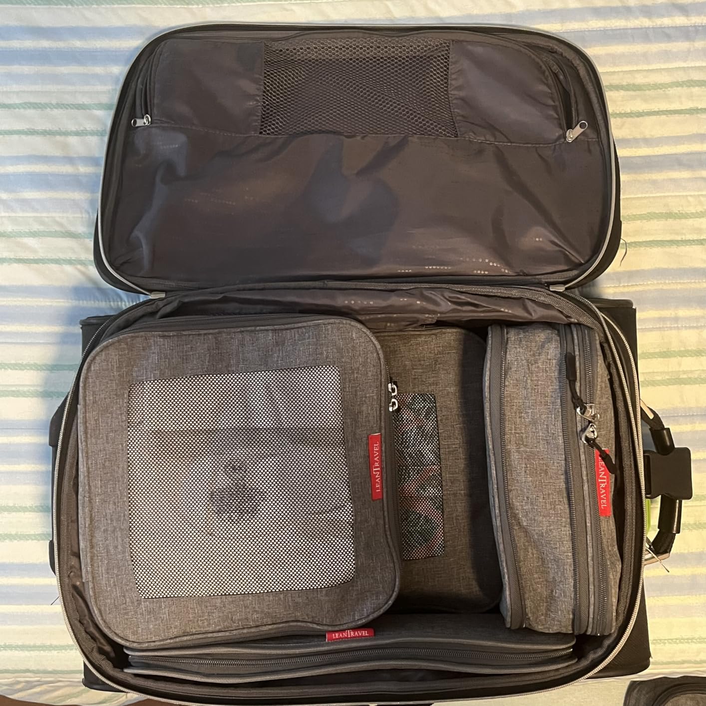 LeanTravel Premium Compression Packing Cubes for Travel - Suitcase Organizer Bags with Double Zipper & Breathable Mesh Panel - Space Saving Carry On Luggage Essentials (6-Pack, Grey) customer photo 2