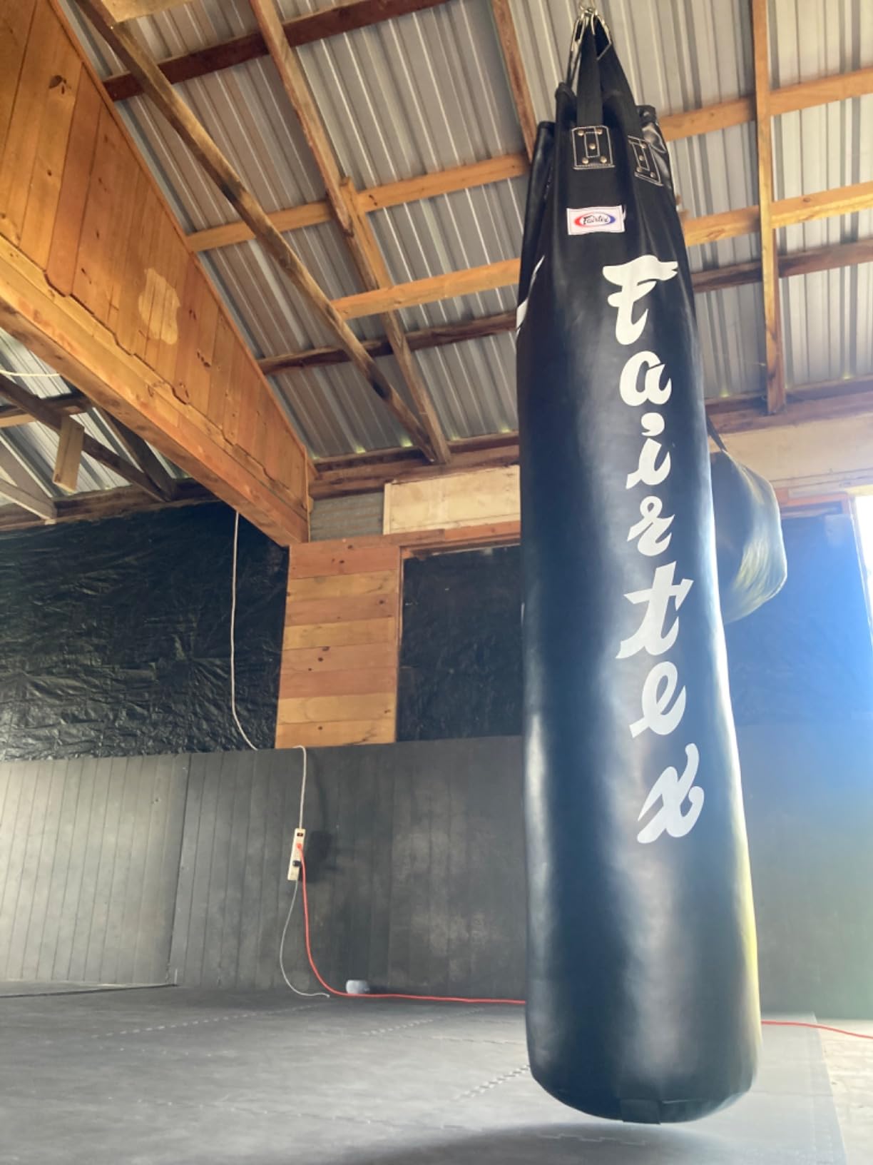 Fairtex HB6 Banana Heavy Bag, Muay Thai MMA Kickboxing Boxing Punching Bag | Full-length synthetic hide with non-tear lining. Extended cylinder absorbs low calf sweeps, front pushes, and knees customer photo 2